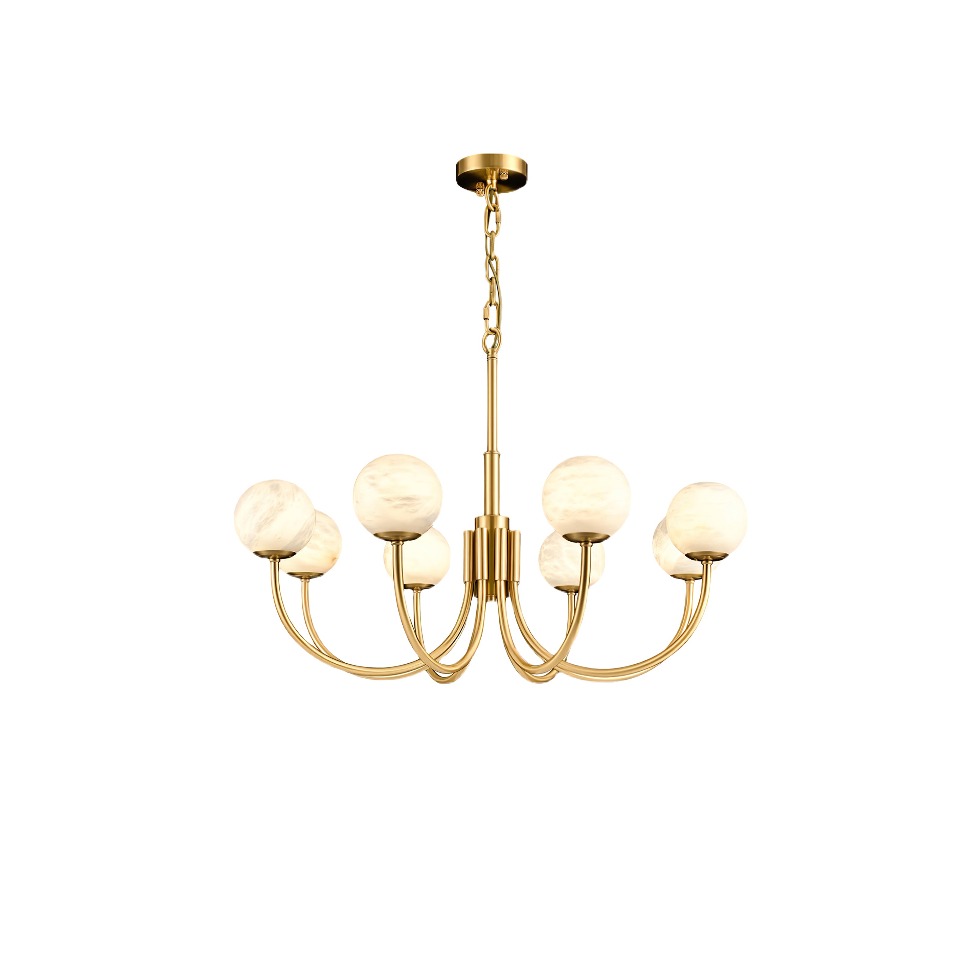 Aurelian Alabaster Globe Chandelier - Cueteks