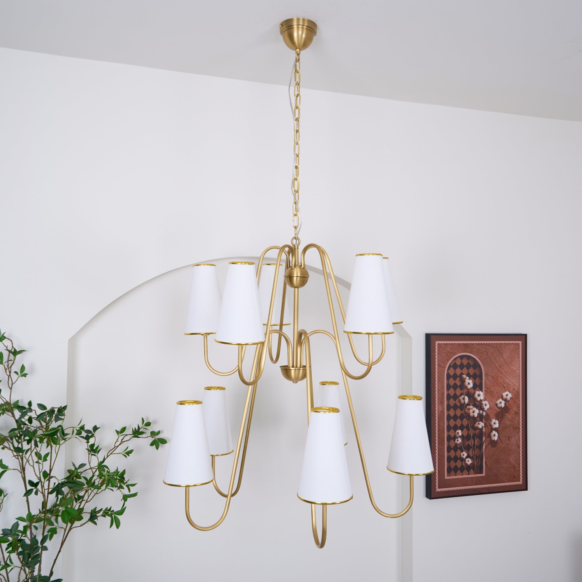 Gold Two-Tier Montreuil  Chandelier - Cueteks