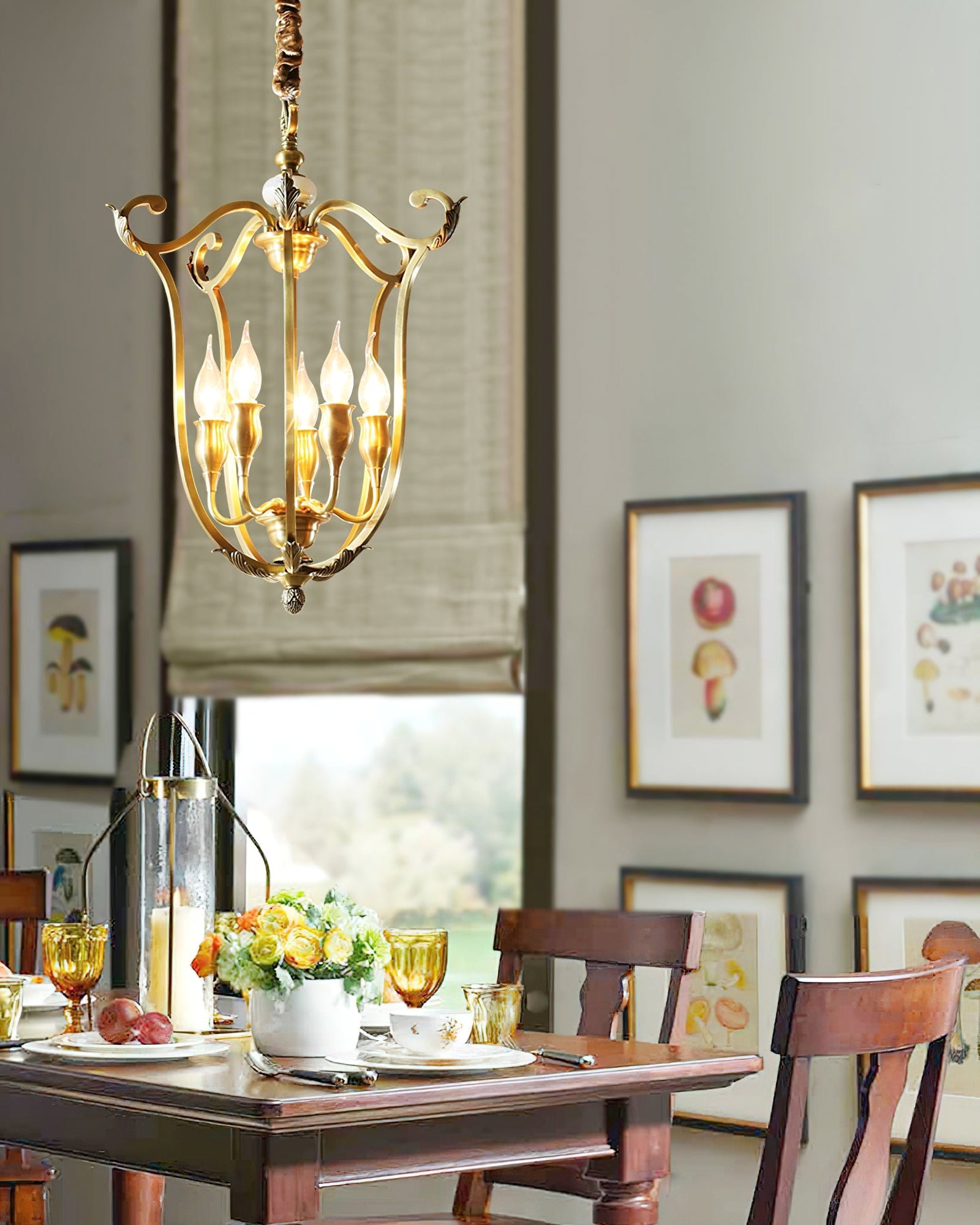 Classical carved candle chandelier - Cueteks
