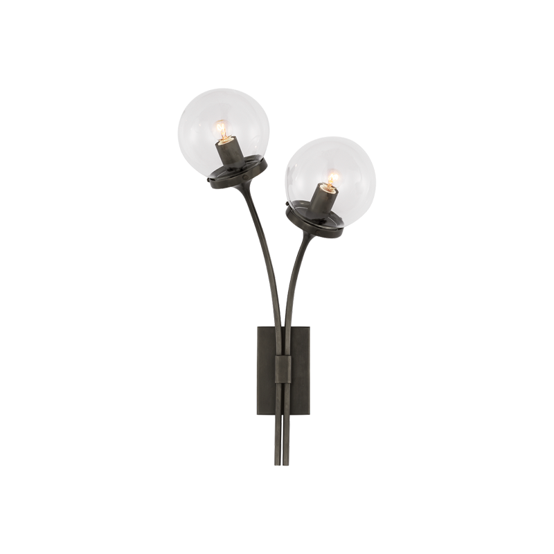 Antique Black Clear Glass Right sconce