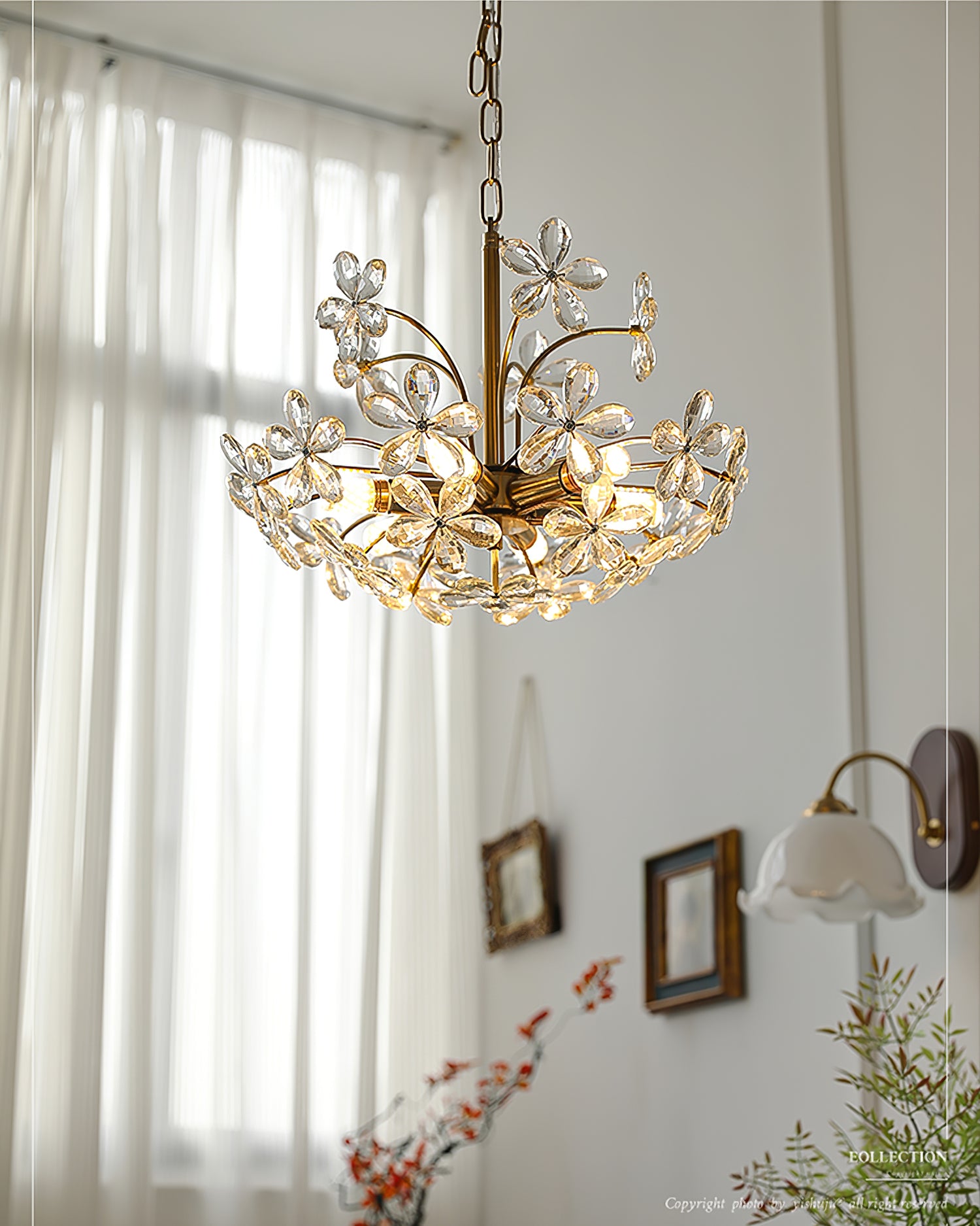 Blossom Crystal Flower Chandelier - Cueteks