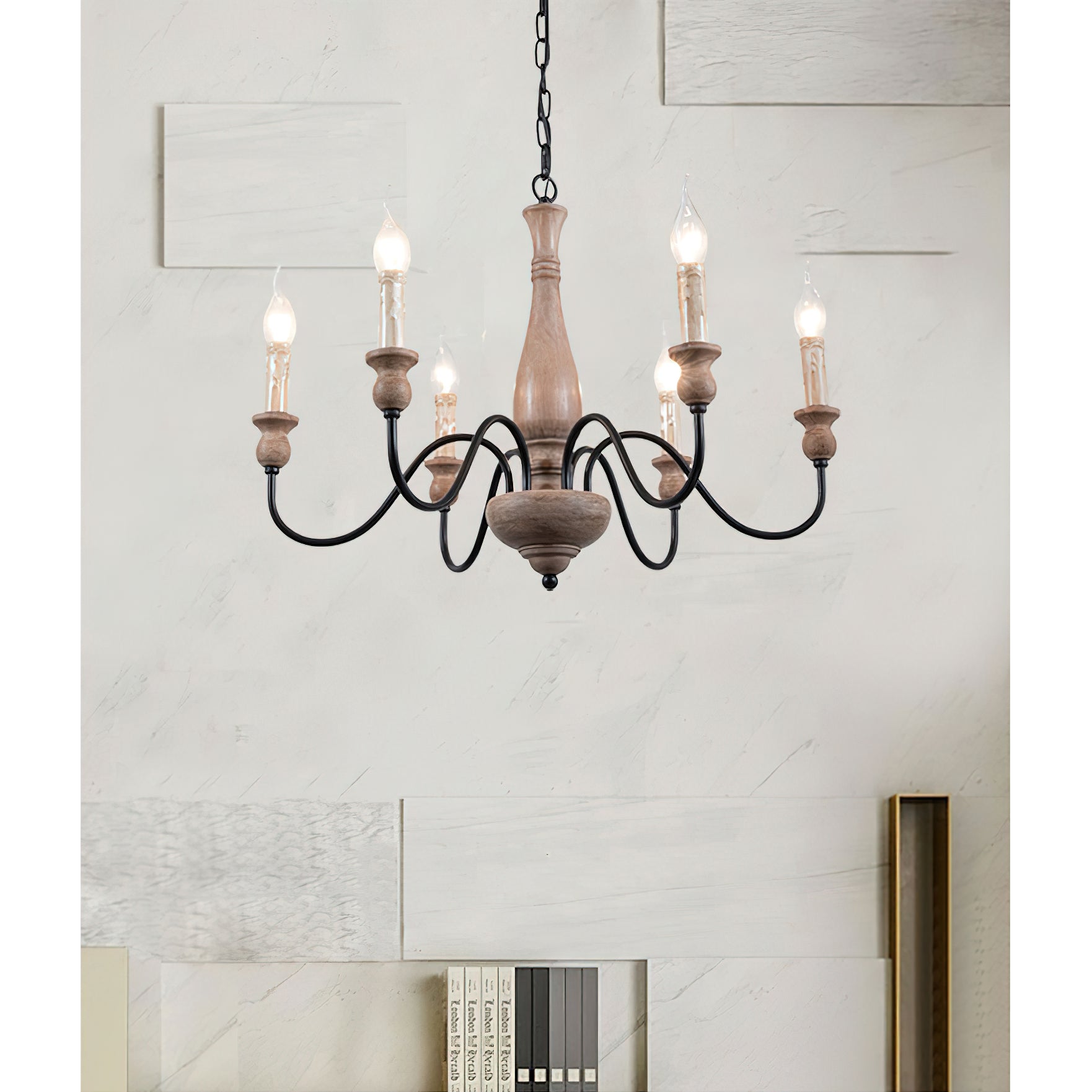 Rustic Farmhouse Candlestick Chandelier - Cueteks