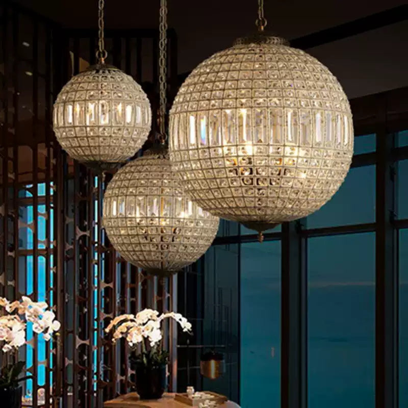 Vintage style crystal ball Pendant Light - Cueteks