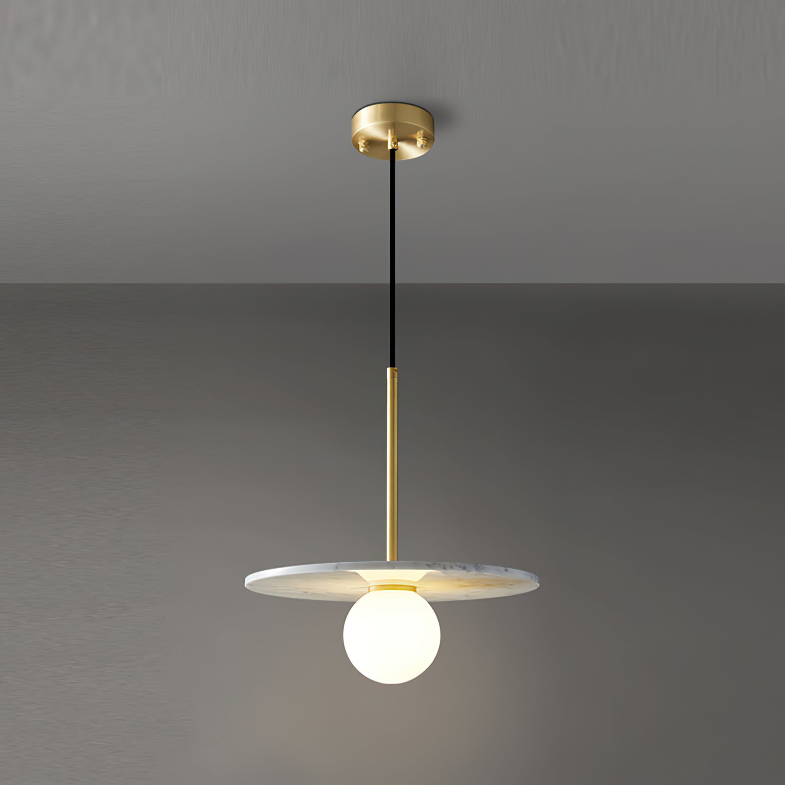 Copper marble round chandelier - Cueteks