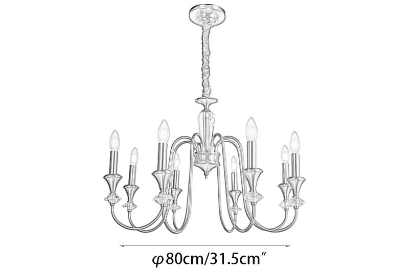 Vintage Iron Scroll Chandelier - Cueteks