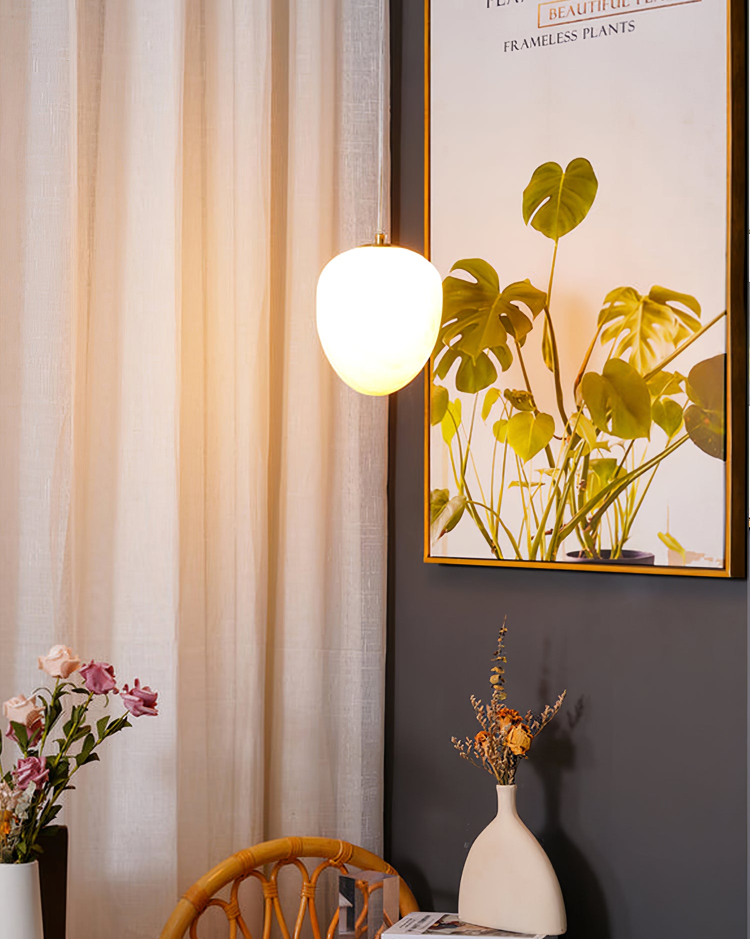 Pebble Alabaster Pendant Light - Cueteks