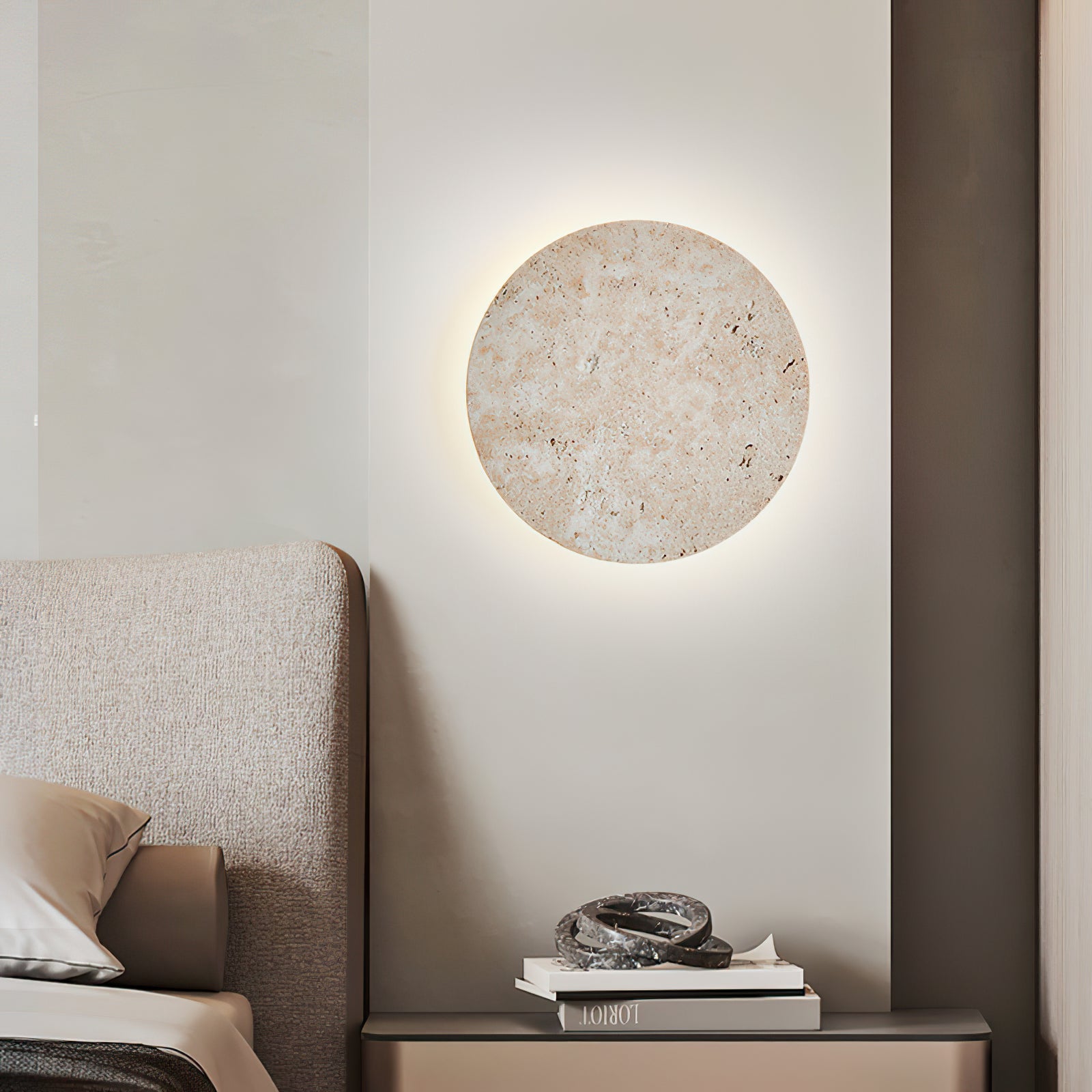 Round Natural Stone LED Wall Light - Cueteks