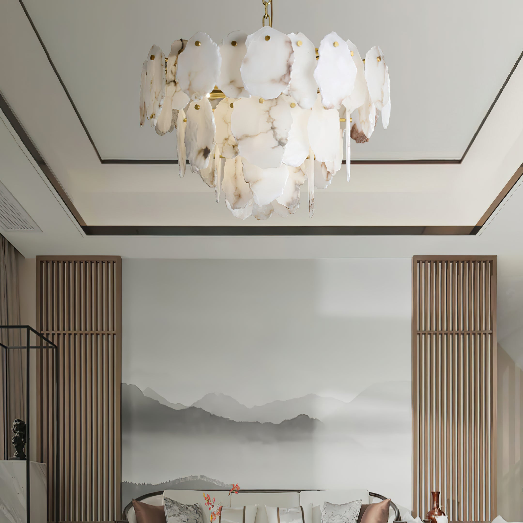 Gloire Luxury Alabaster Chandelier - Cueteks