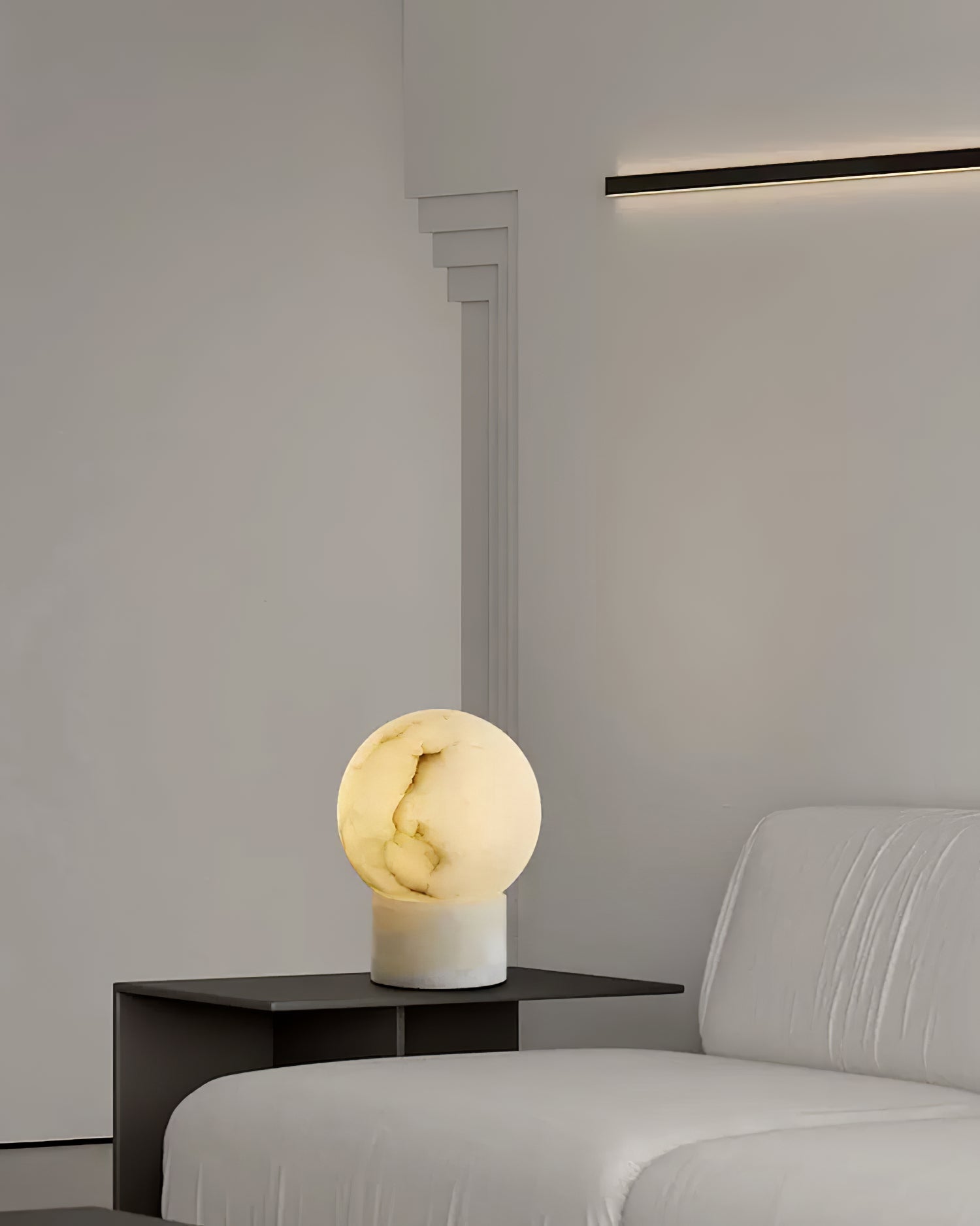 Globe Alabaster Table Lamp - Cueteks