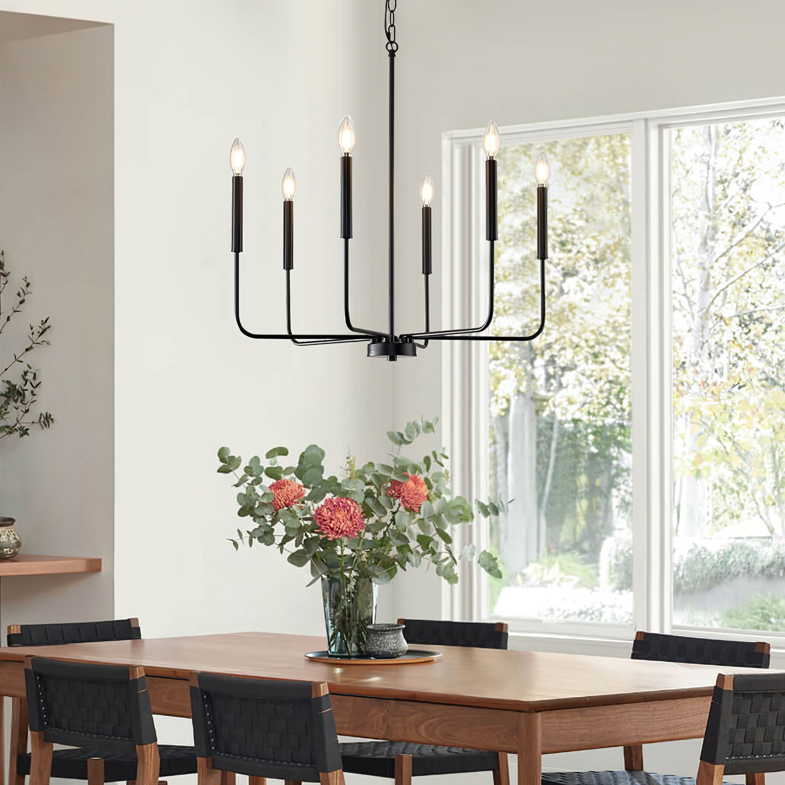 Modern Black Candlestick Chandelier - Cueteks