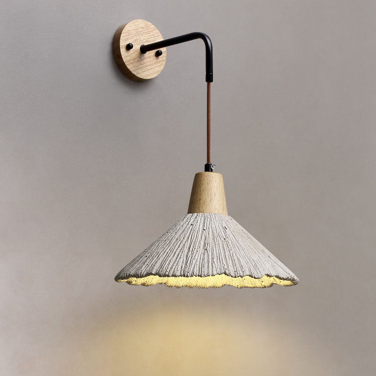 Vintage Textured Wood Wall Lamp - Cueteks