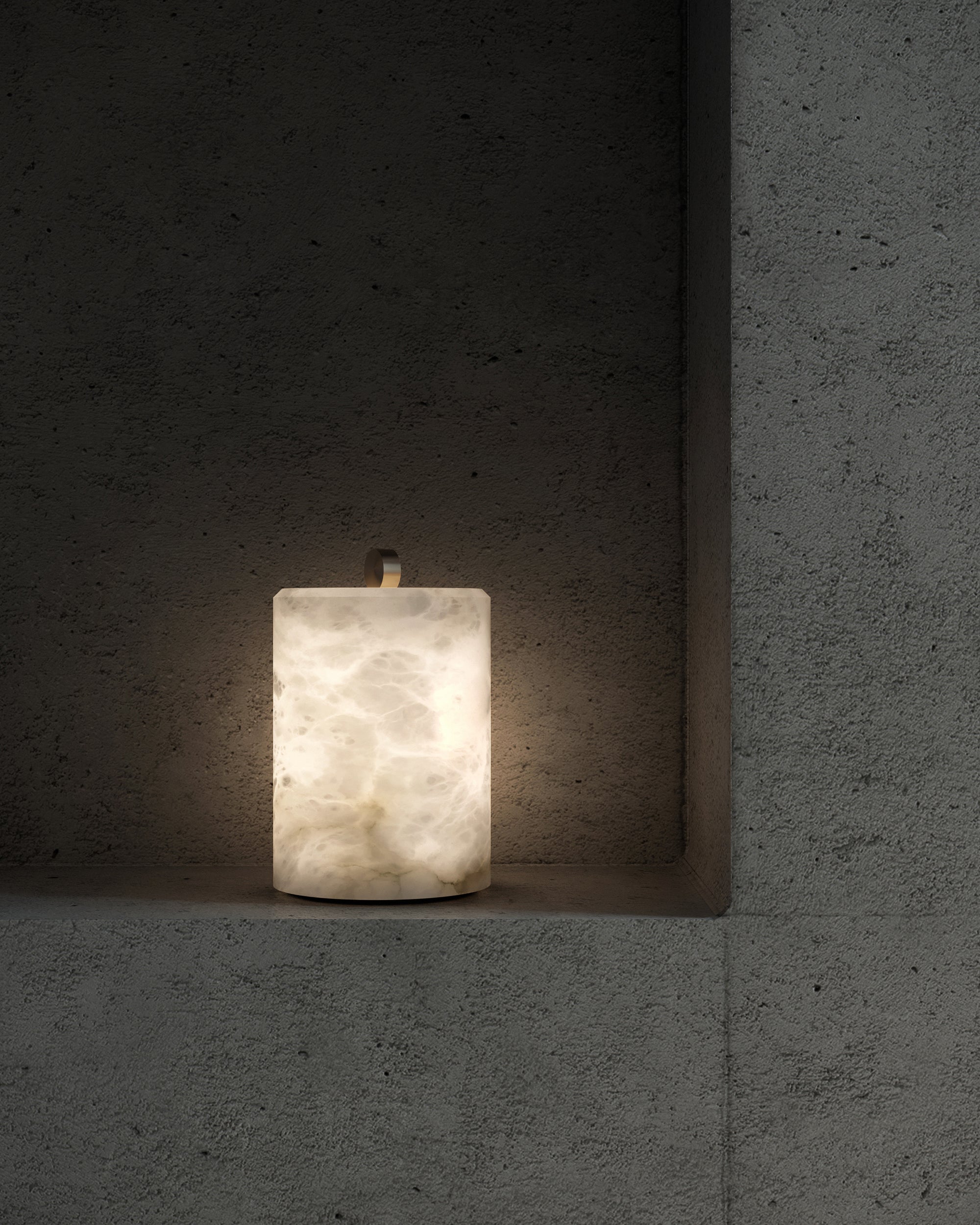 Cylindrical Alabaster Table Lamp - Cueteks