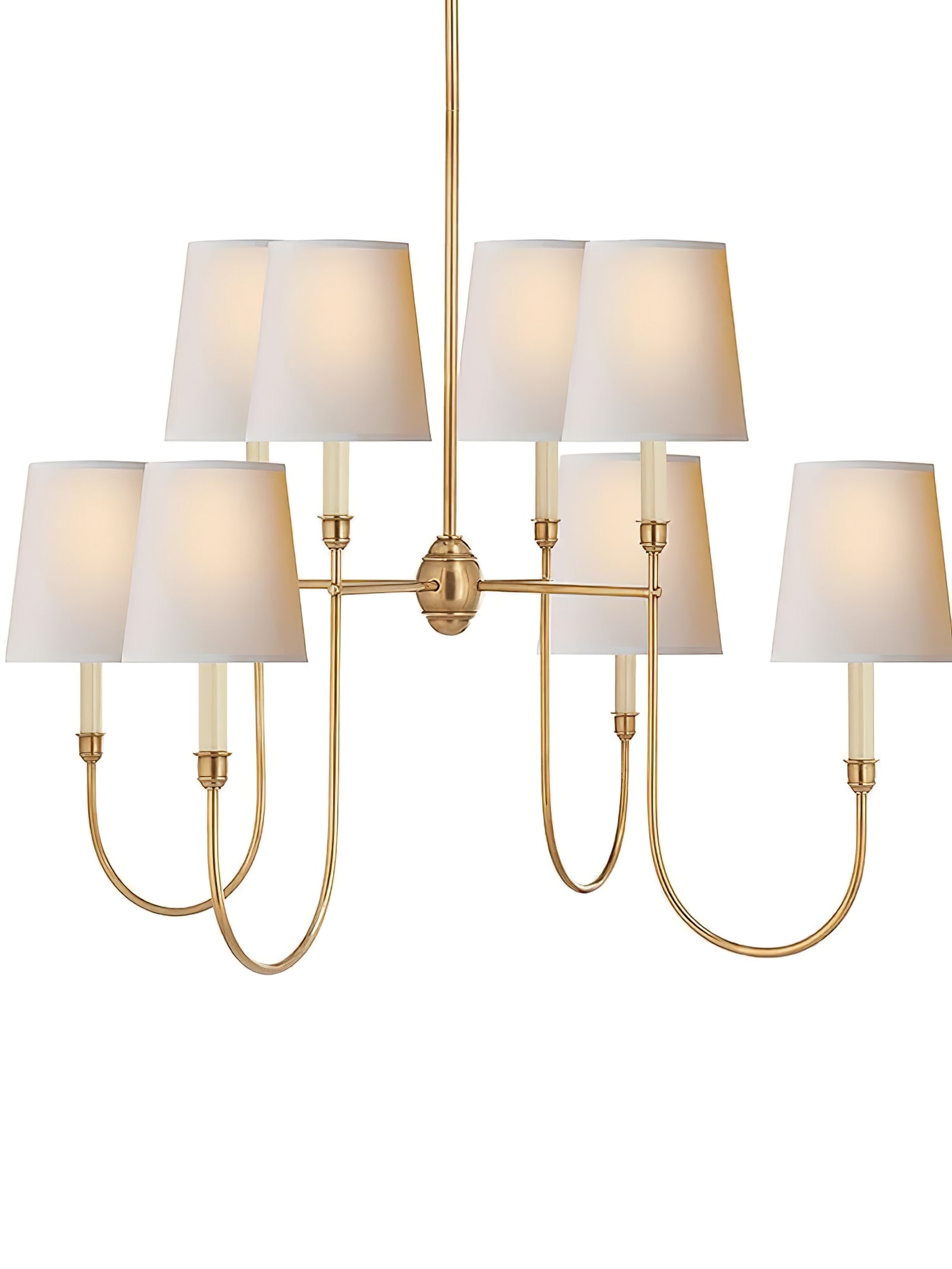 Vendome Gold Fabric Shade Chandelier - Cueteks