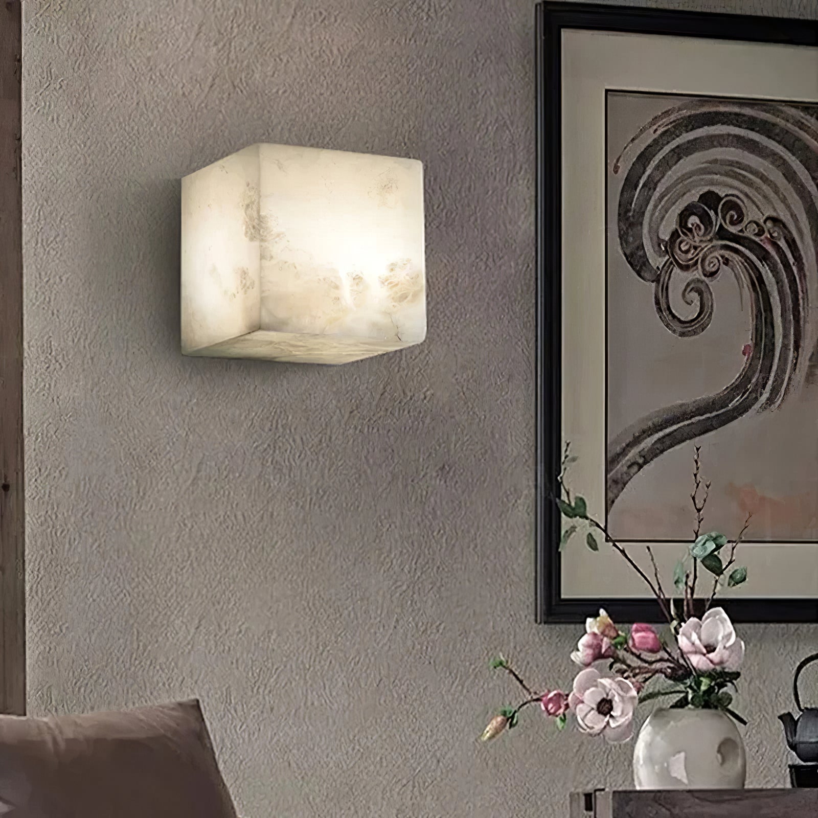 Alabaster Cube Wall Light - Cueteks