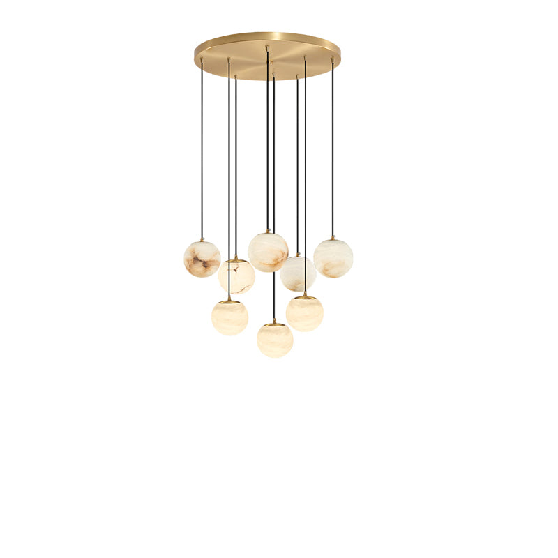Luxury Multi-Globe Alabaster Pendant Light - Cueteks