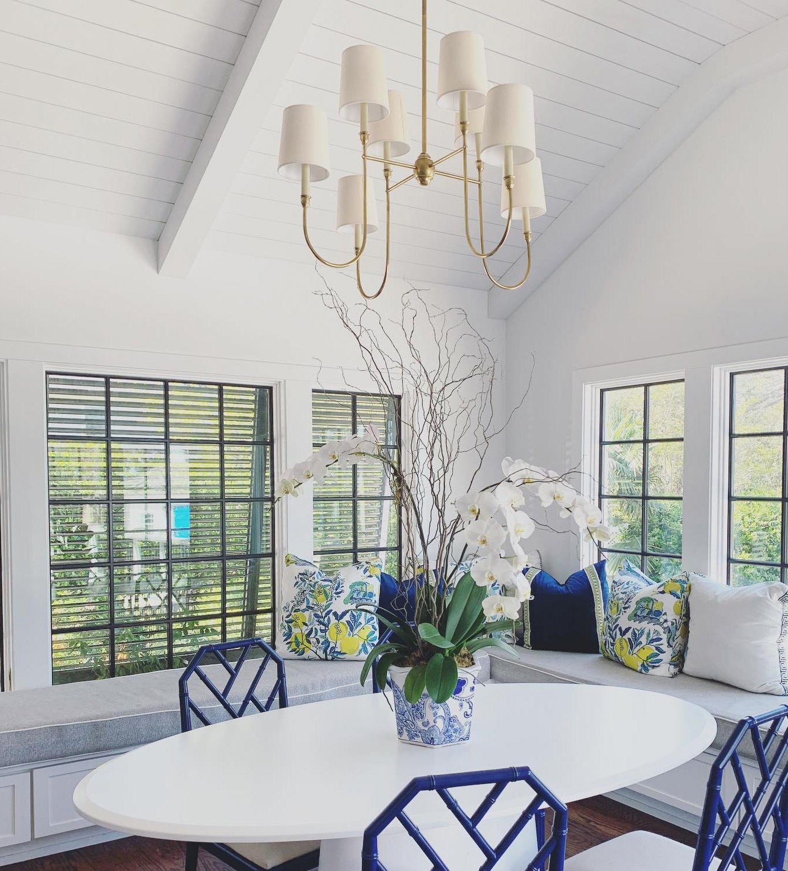 Vendome Gold Fabric Shade Chandelier - Cueteks