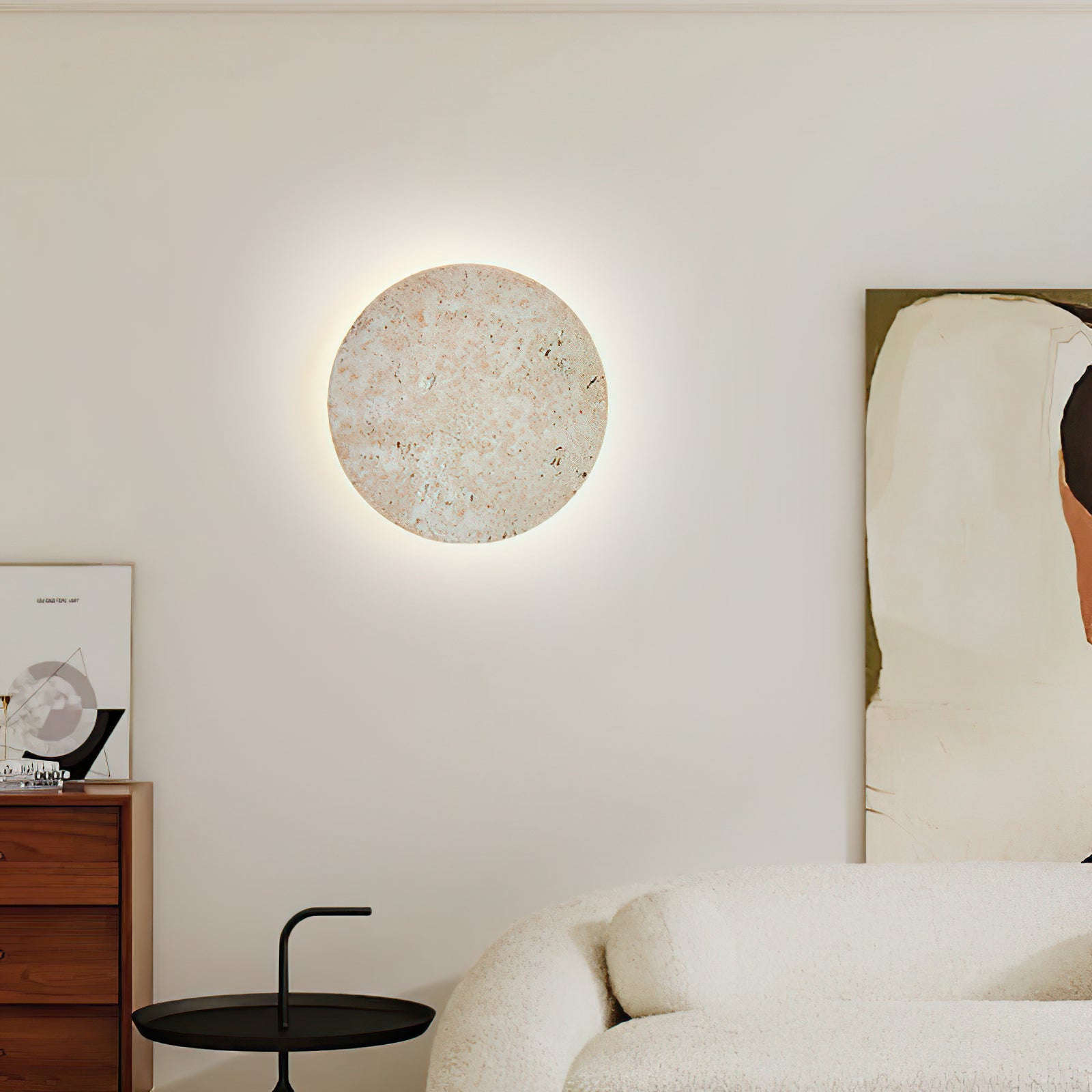 Round Natural Stone LED Wall Light - Cueteks