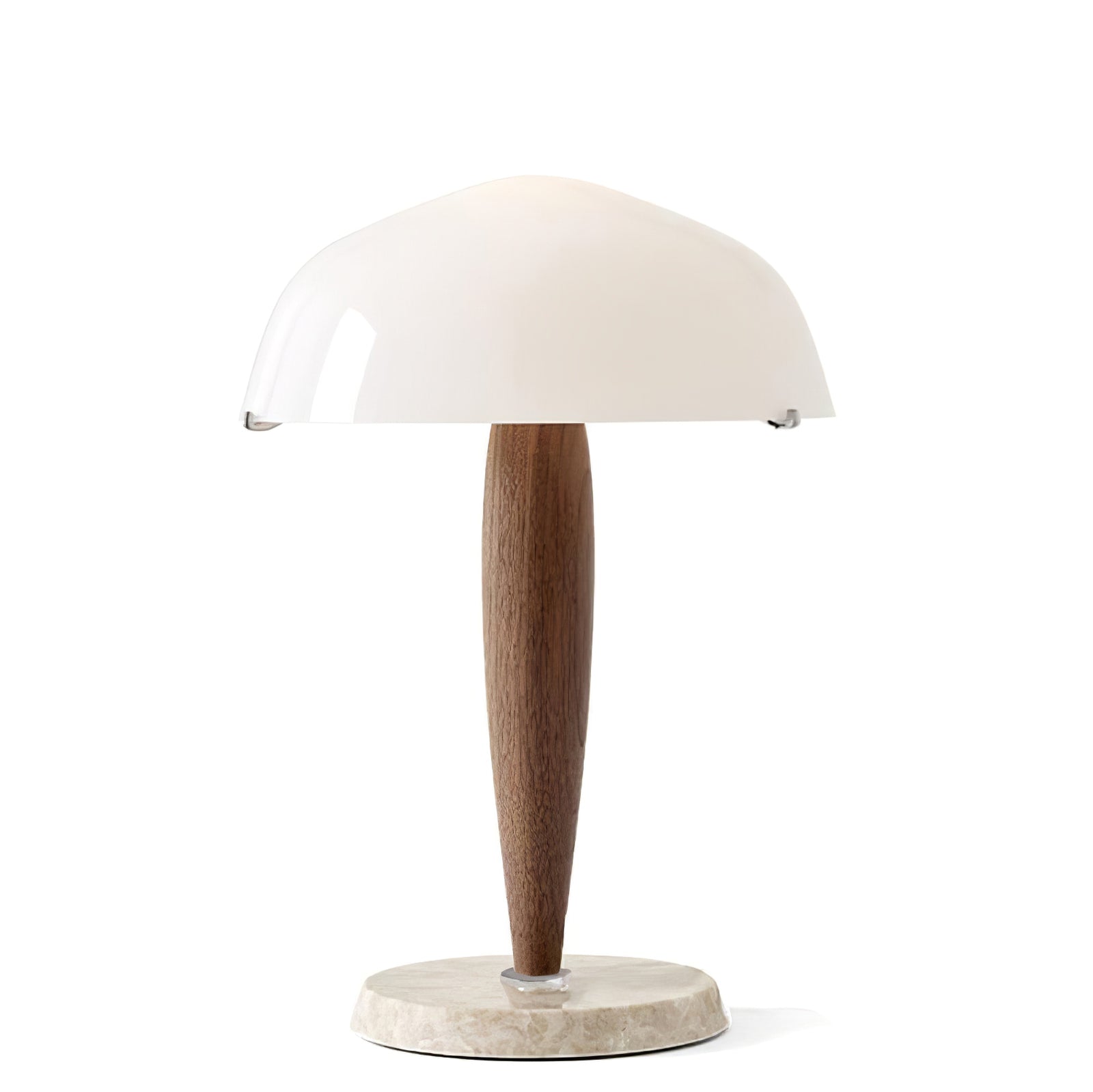 Scandi Walnut Dome Table Lamp - Cueteks