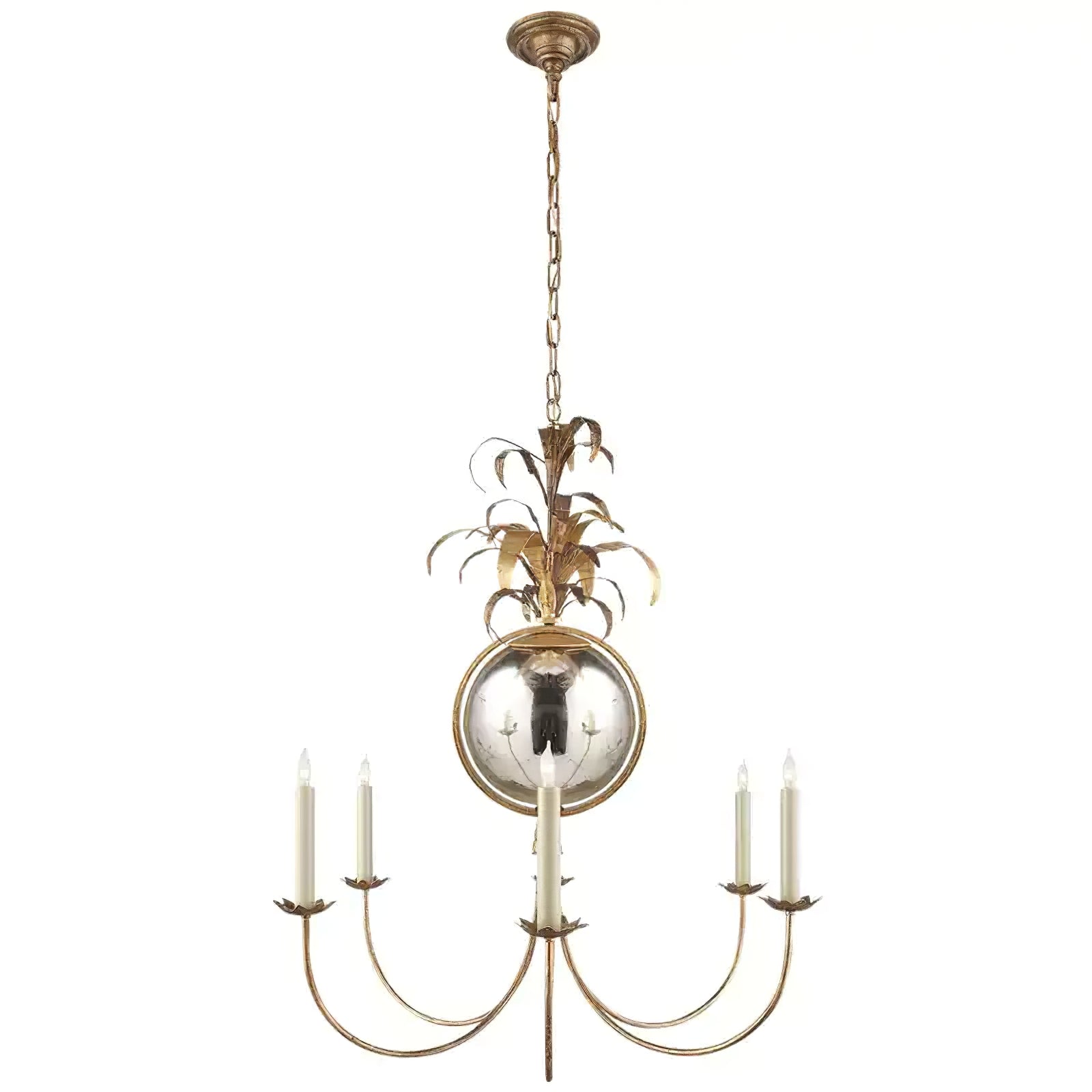 vintage gold leaf Gramercy chandelier - Cueteks