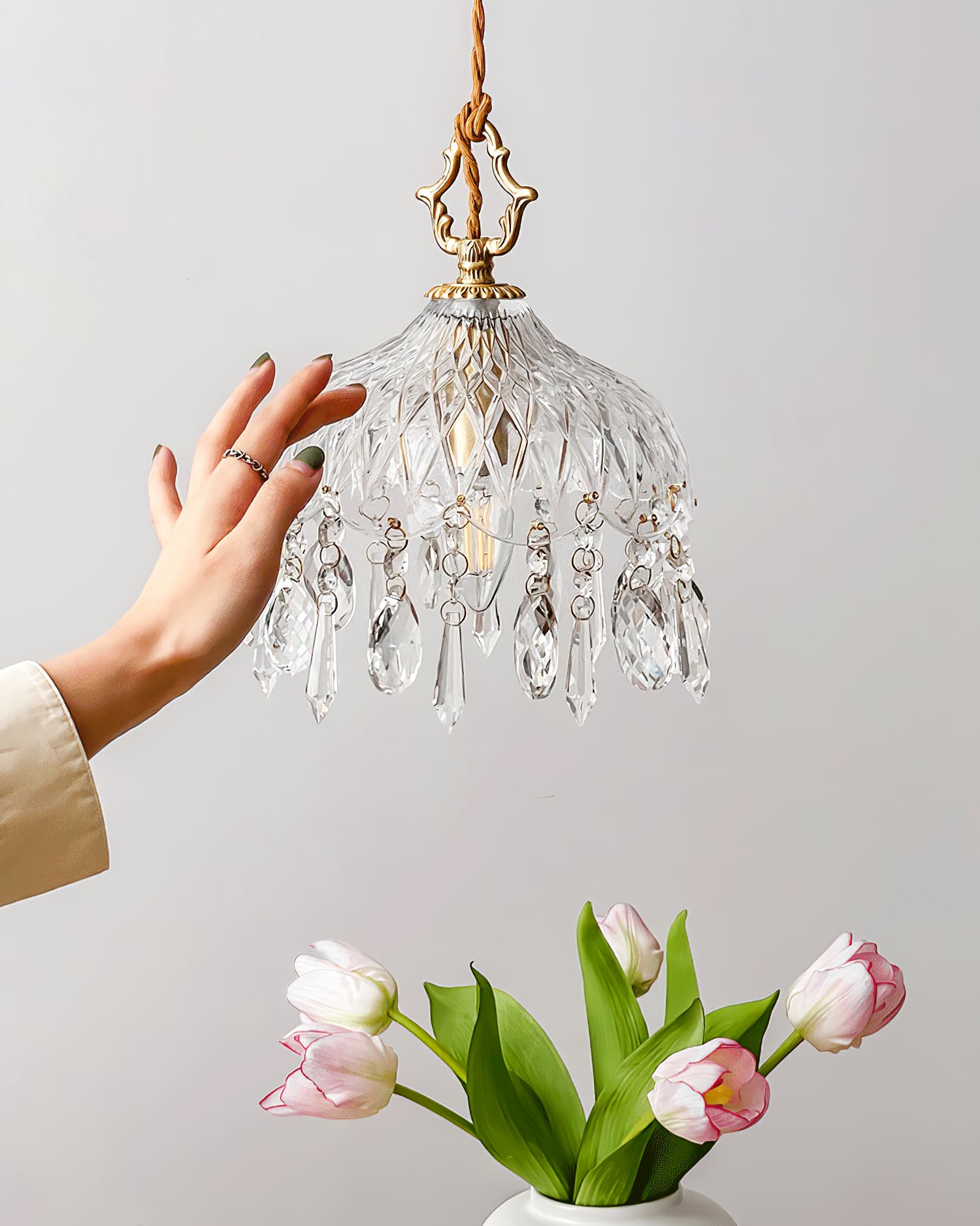Handcrafted Crystal Chandelier - Cueteks