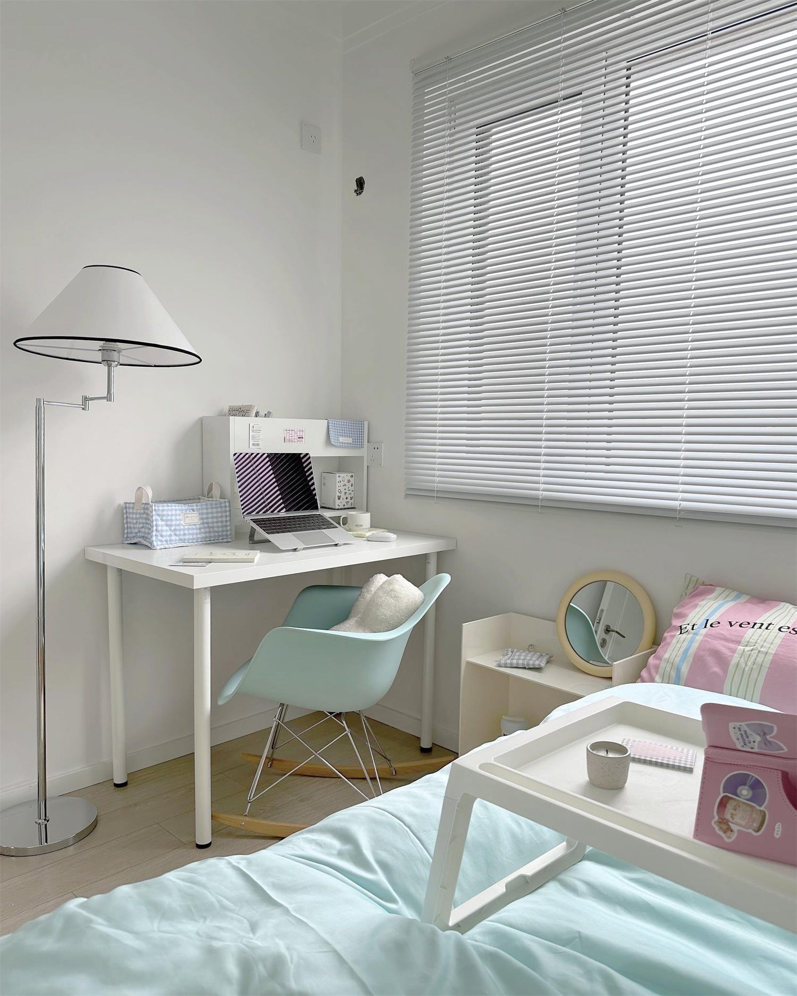 Contemporary Chrome Swing Arm Floor Lamp - Cueteks