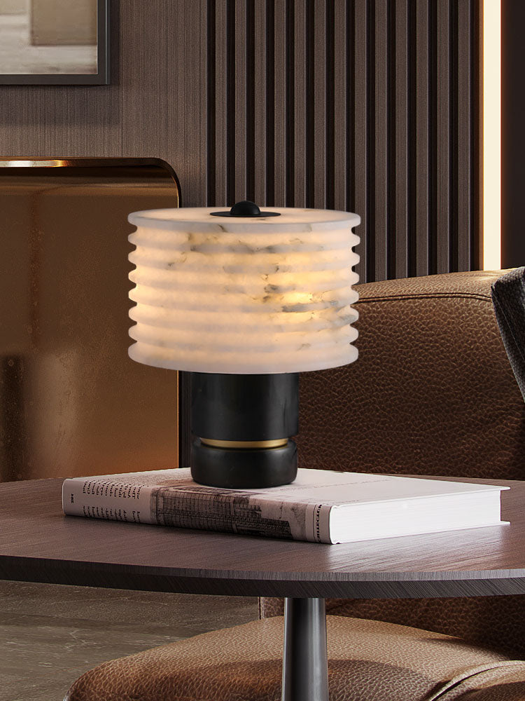 Luxury Black Alabaster Table Lamp - Cueteks