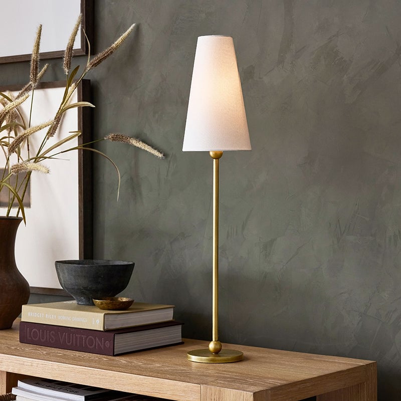 Palmer Slim Brass Accent Table Lamp - Cueteks