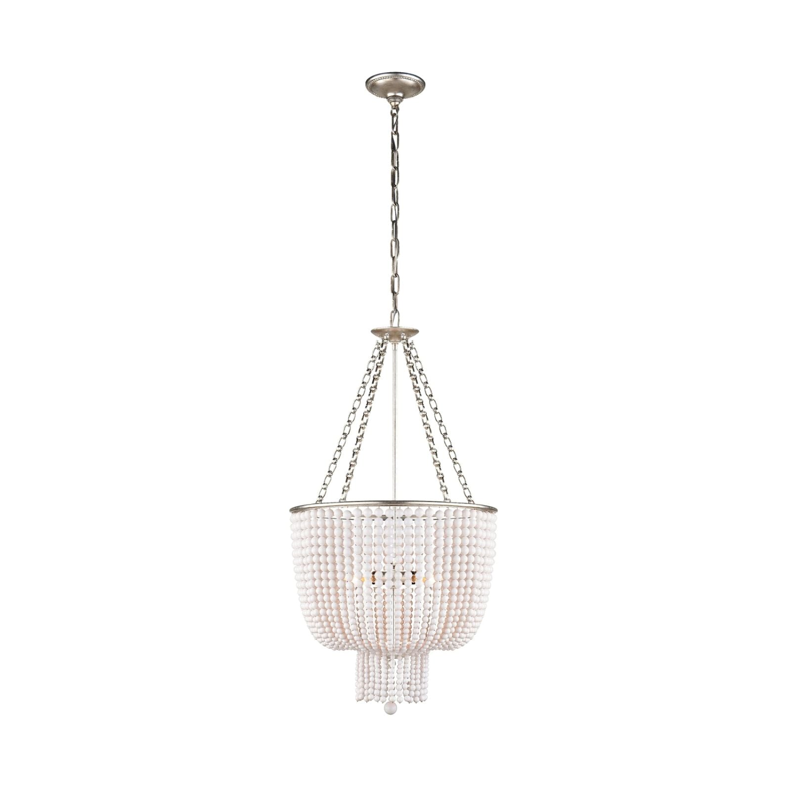 White Beaded Jacqueline Chandelier - Cueteks