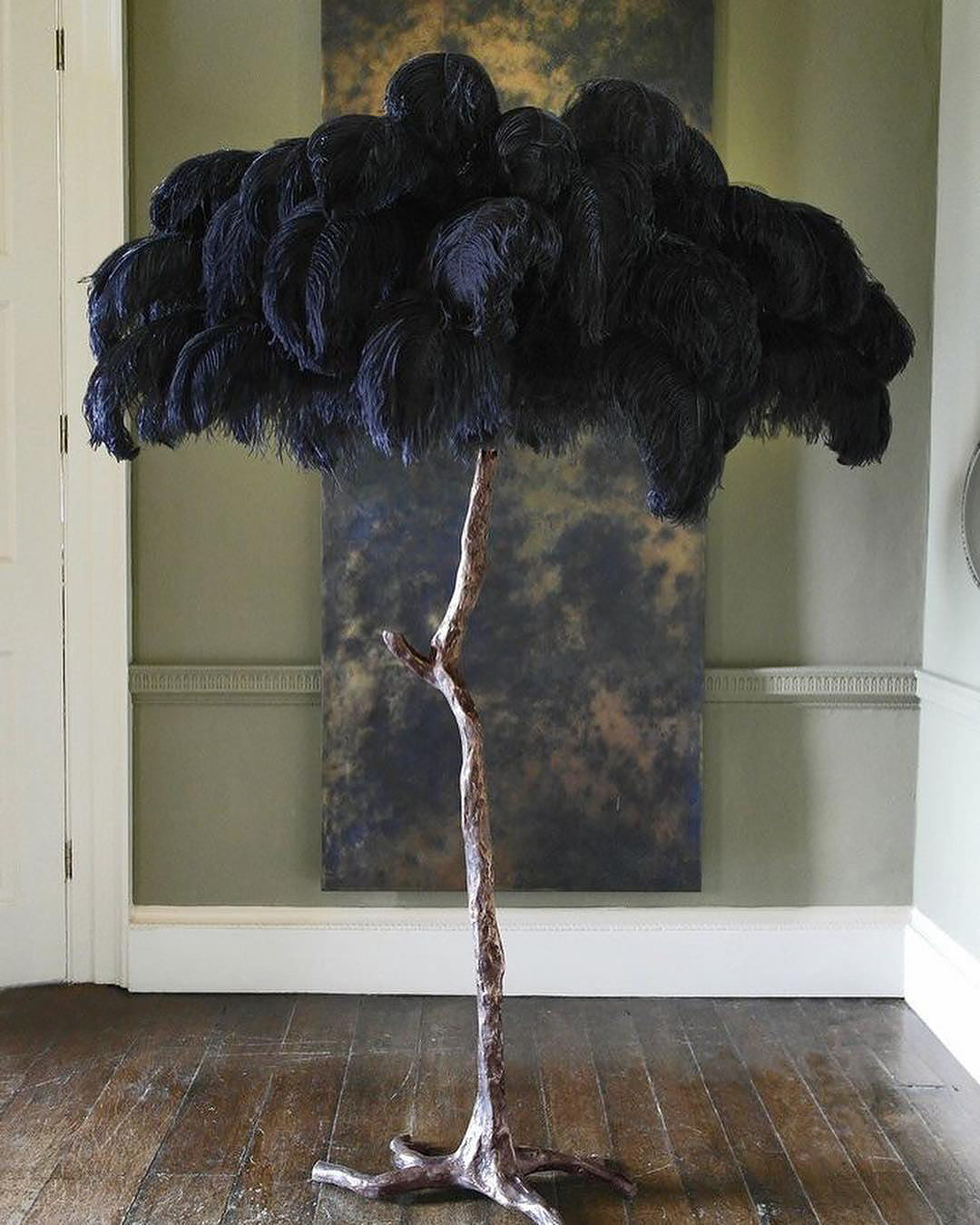 Colorful Ostrich Feather Floor Lamp - Cueteks
