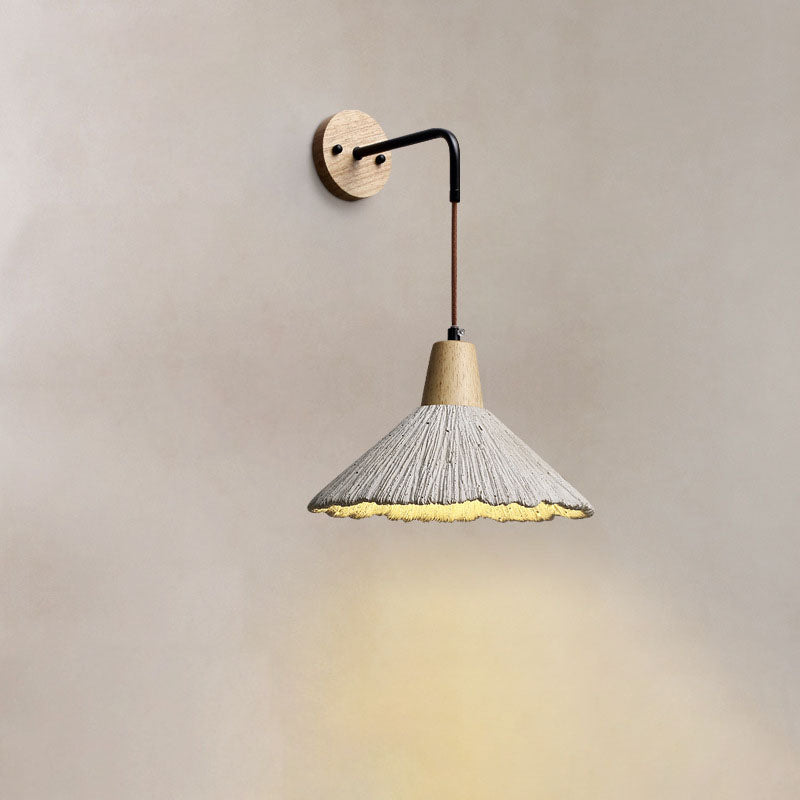 Vintage Textured Wood Wall Lamp - Cueteks