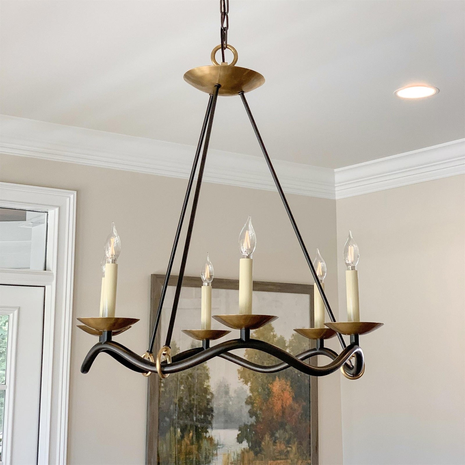 Wavy Arm Candle Chandelier - Cueteks
