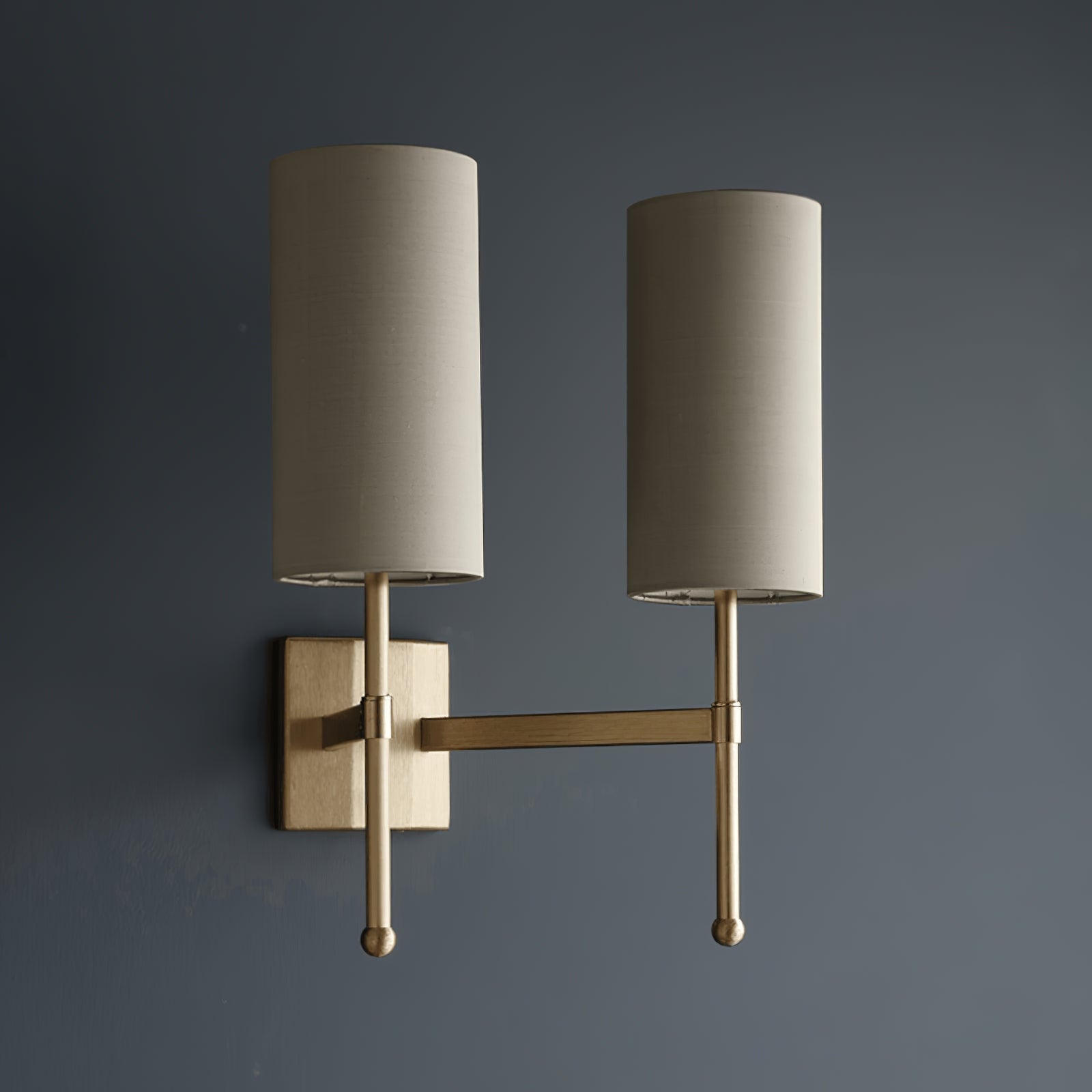 Silk Double Rod single grey shade and gold-colour rod