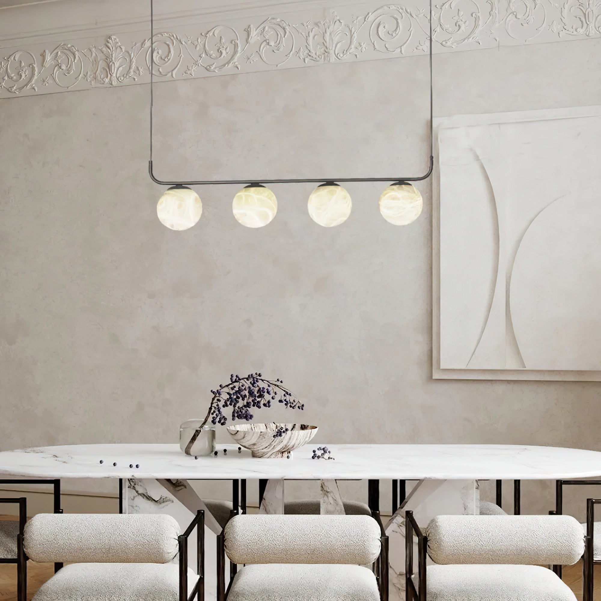Tribeca Rohr 5 Alabaster Pendant Lamp - Cueteks