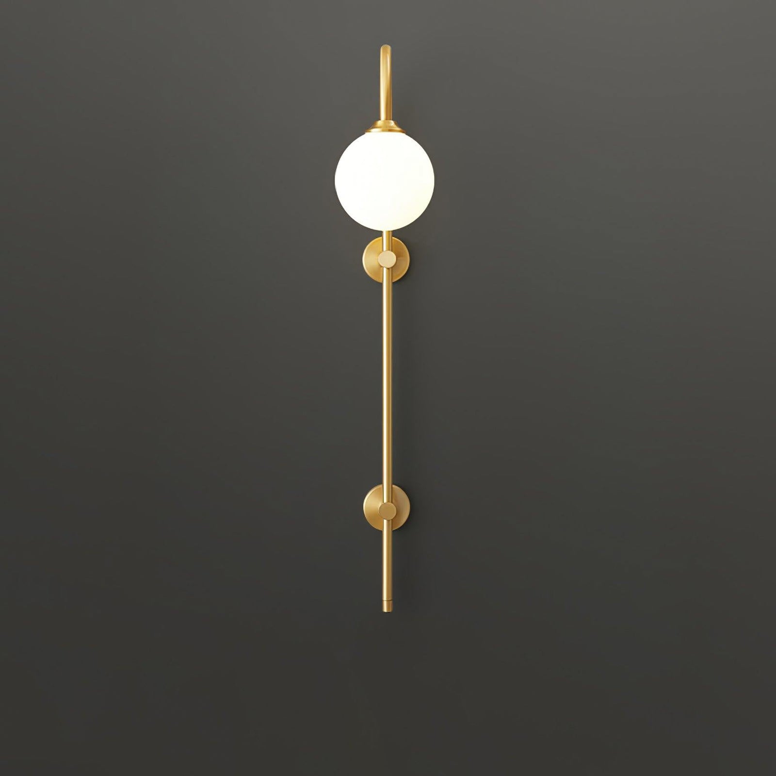 Brass Globe Arm Wall Sconce - Cueteks