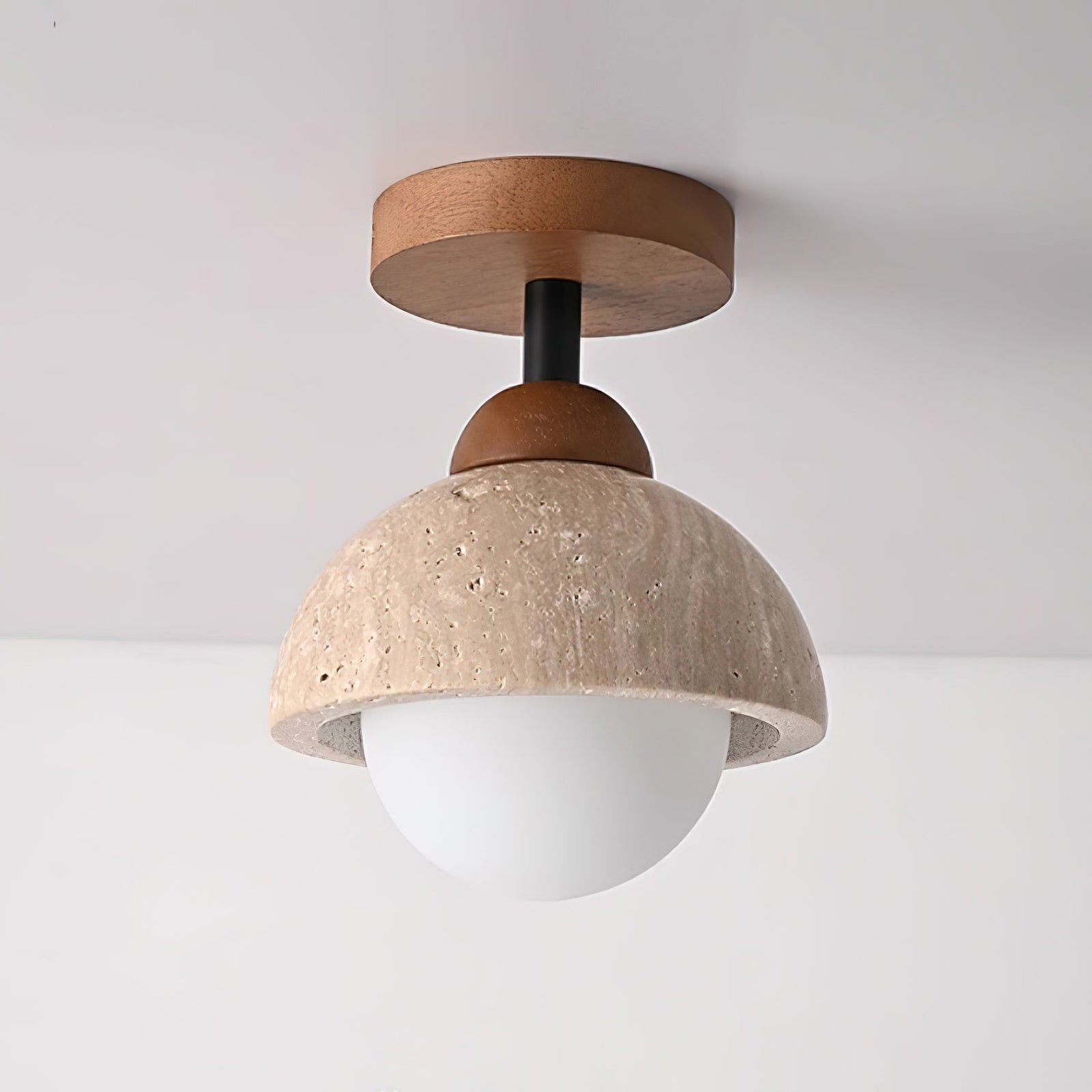 Travertine Flush Mount Ceiling Light - Cueteks