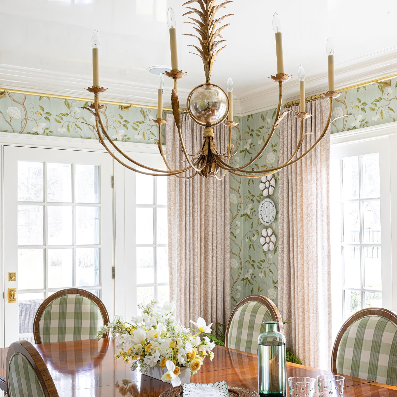 vintage gold leaf Gramercy chandelier - Cueteks