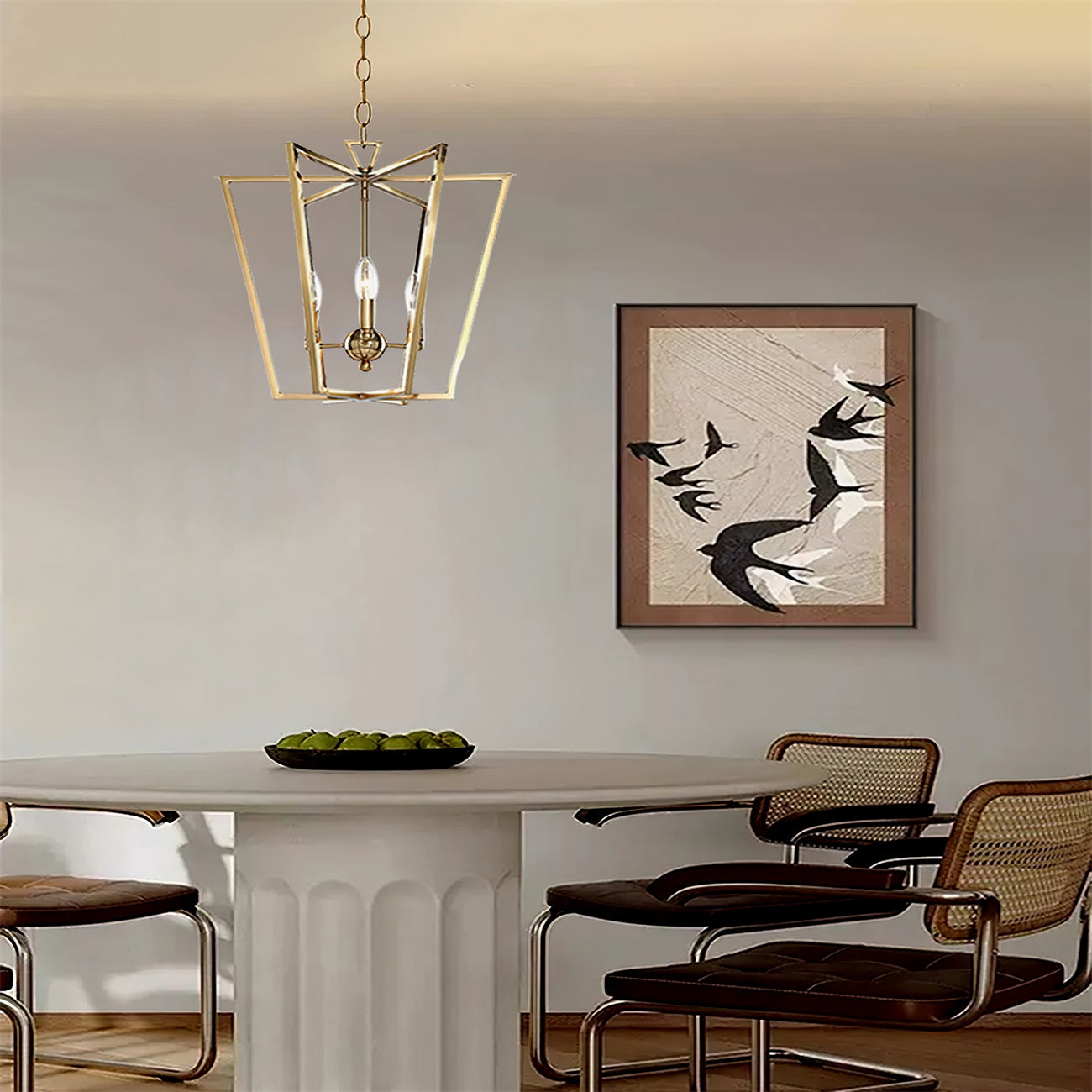 Frame gold cage chandelier - Cueteks