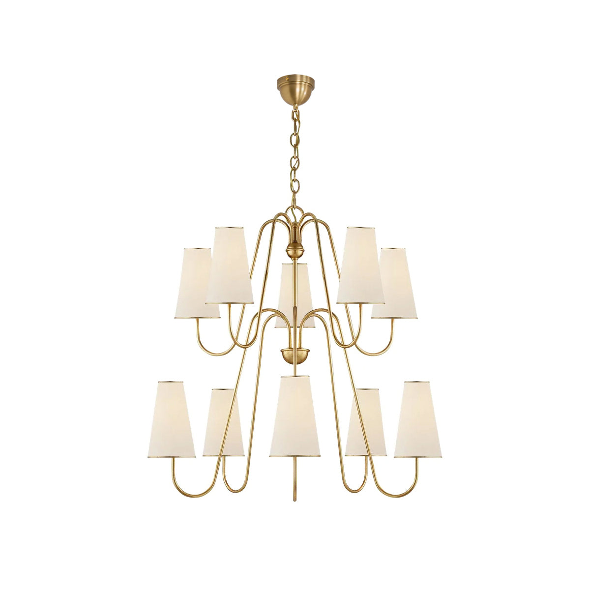 Gold Two-Tier Montreuil  Chandelier - Cueteks