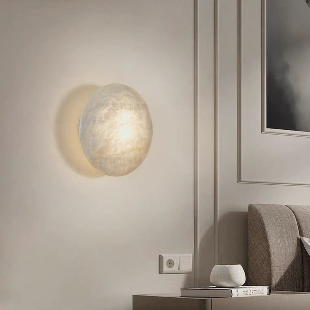 Lunar Glow Alabaster Wall Light - Cueteks