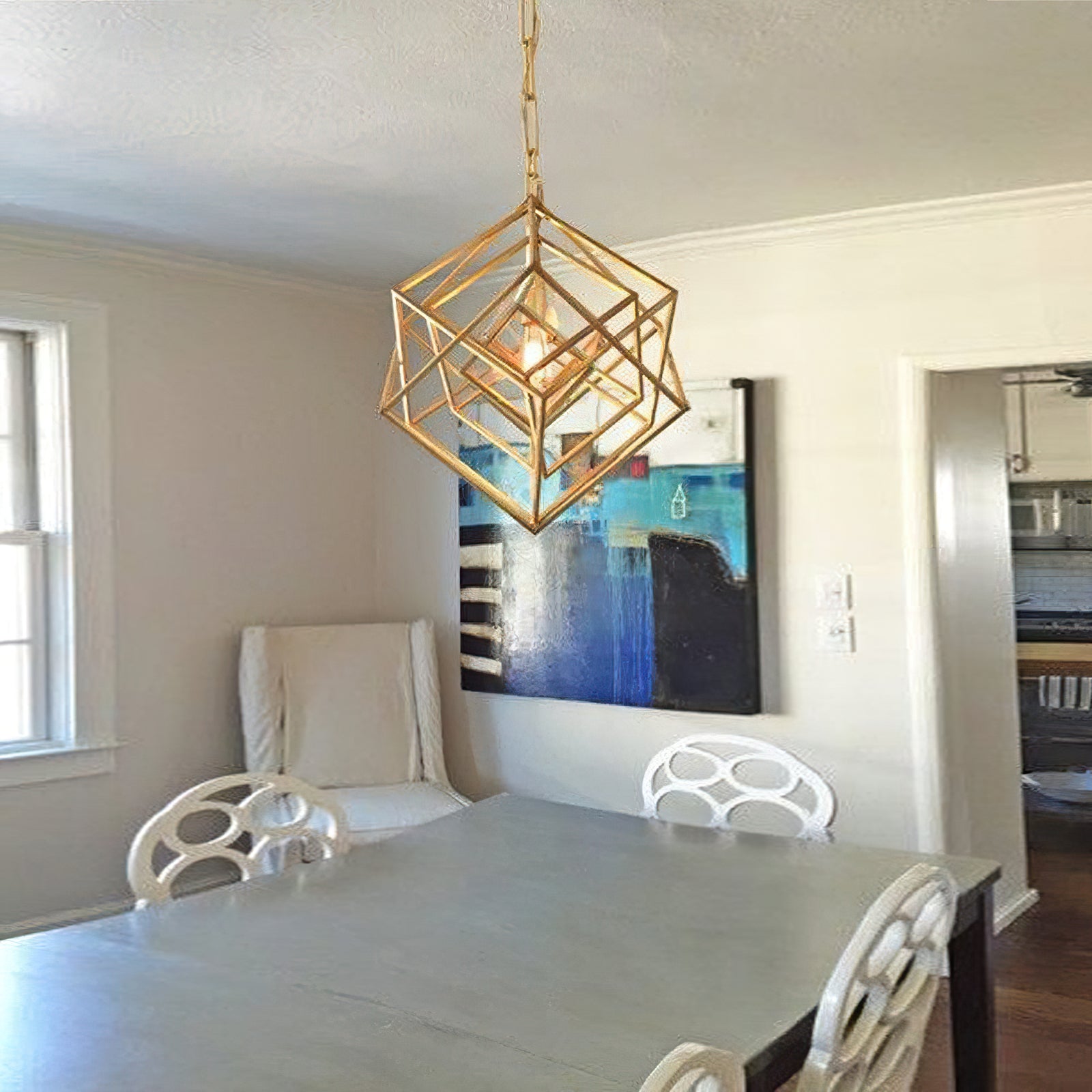 Contemporary Abstract Metal Chandelier - Cueteks