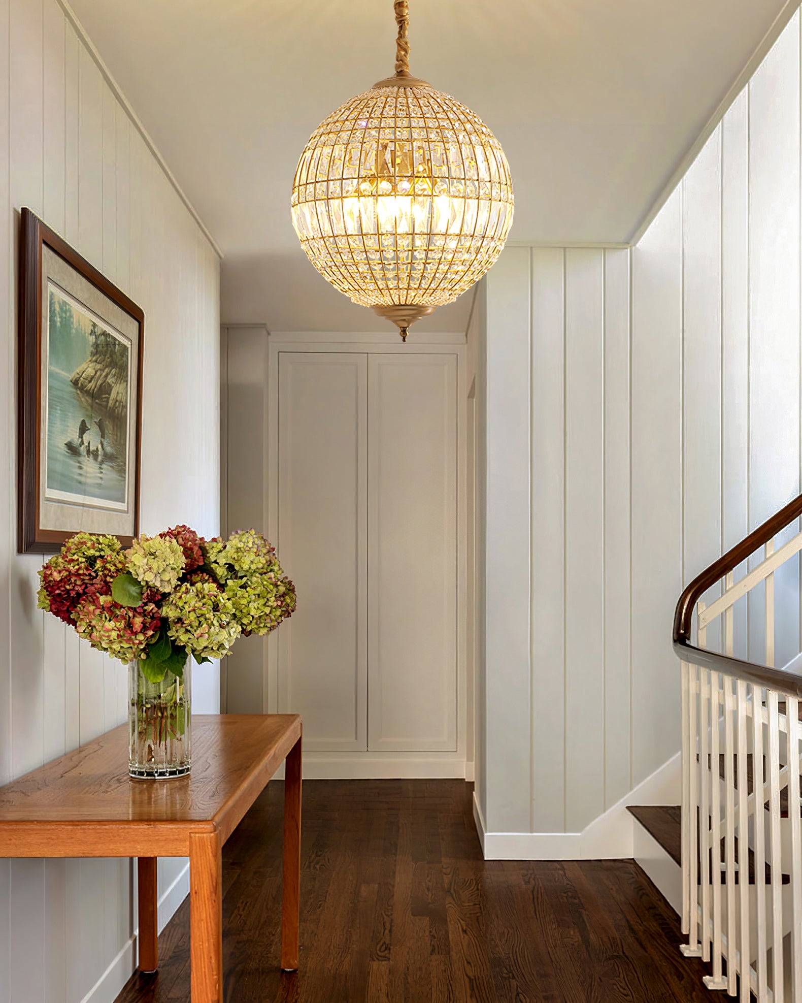 Vintage style crystal ball Pendant Light - Cueteks