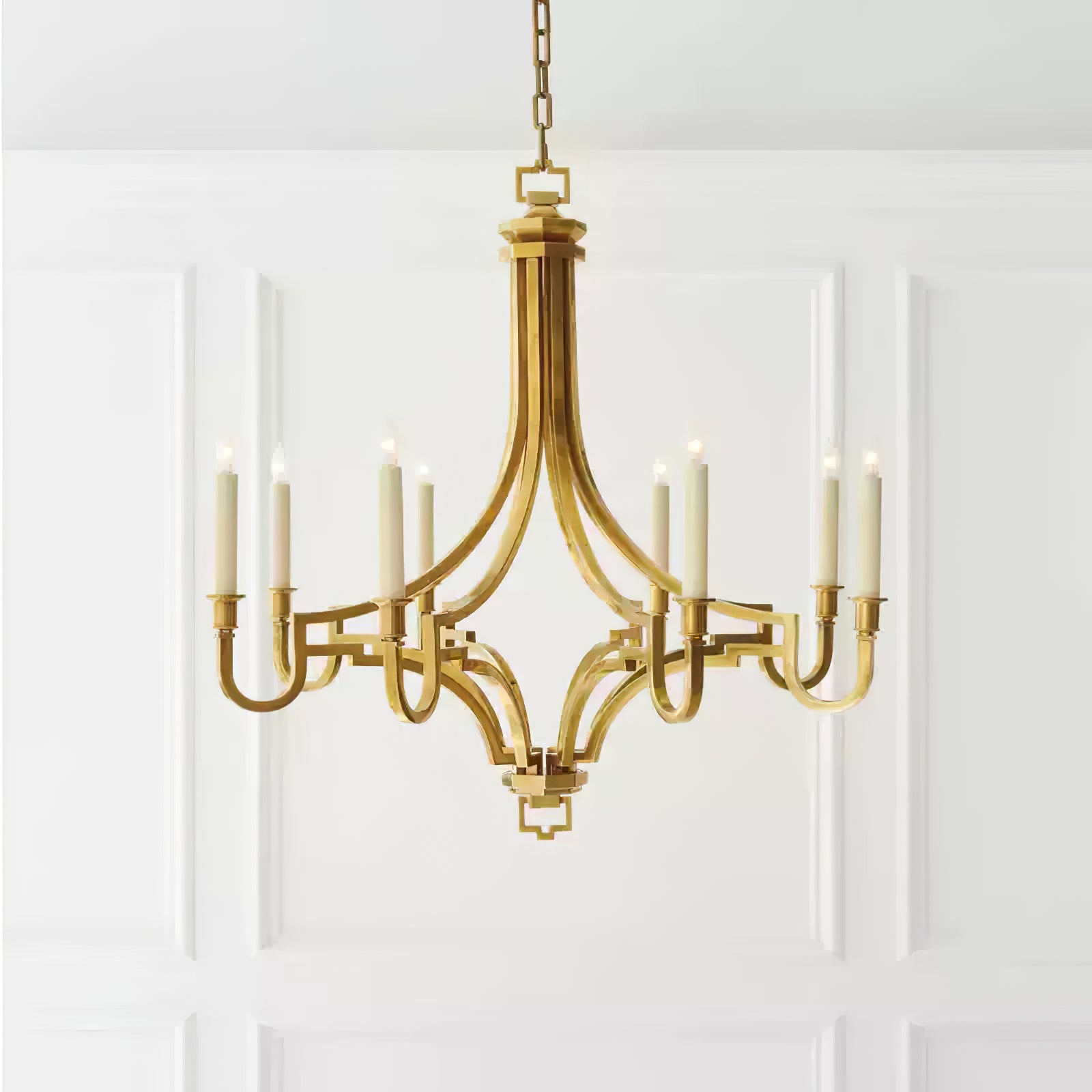 Luxury Gold Candle-Style Mykonos Chandelier - Cueteks