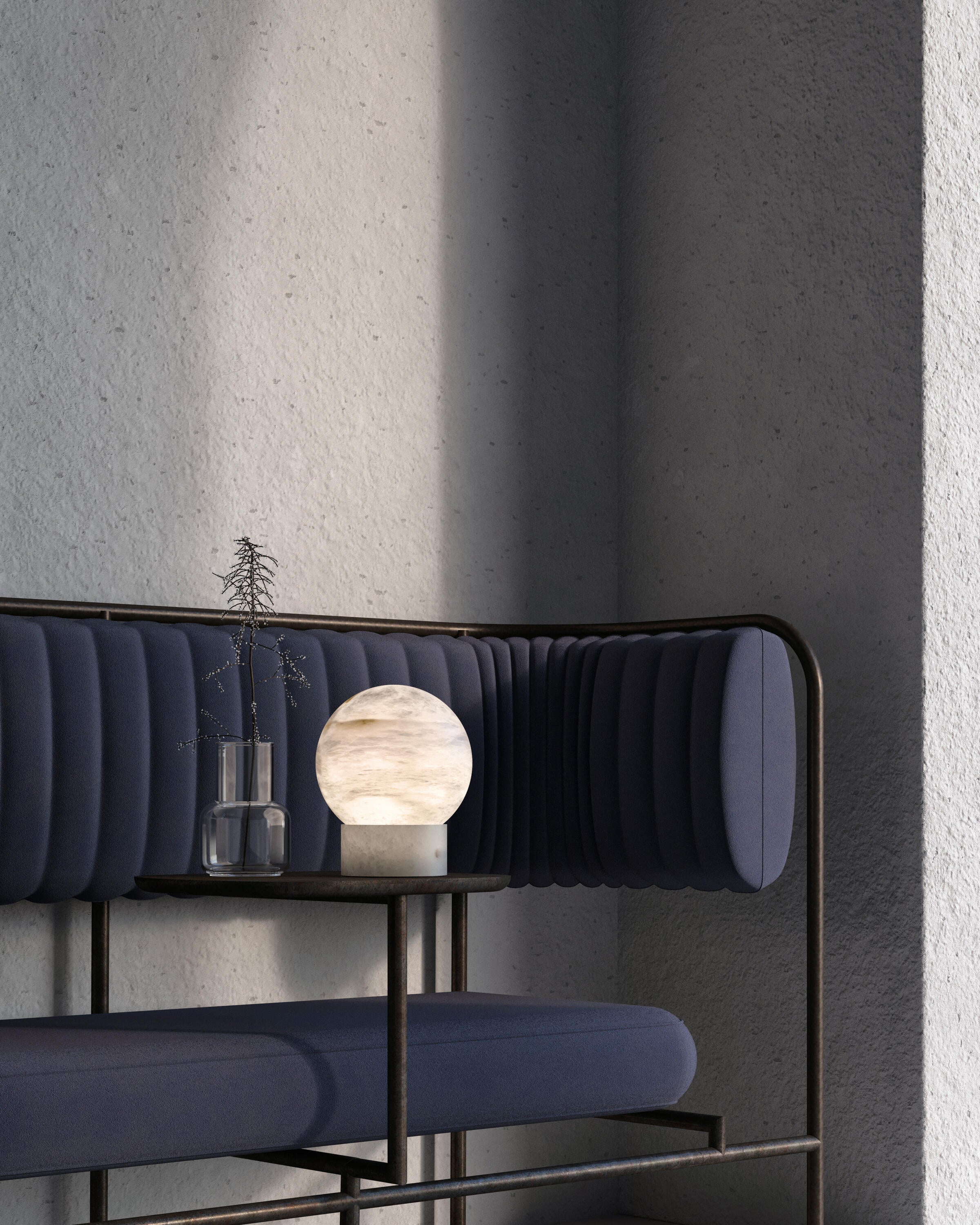 Globe Alabaster Table Lamp - Cueteks