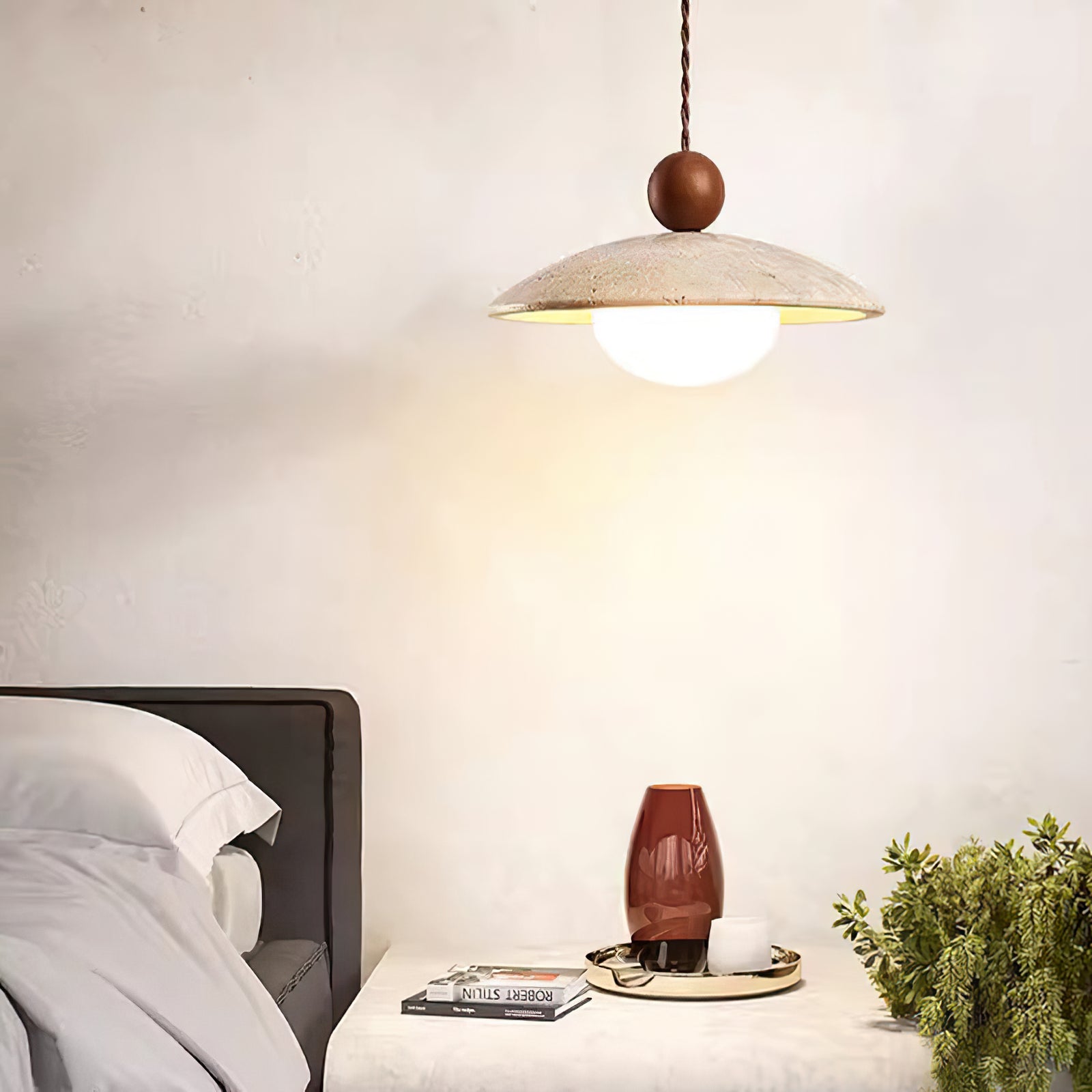 Scandinavian Travertine Disc Pendant Lamp - Cueteks