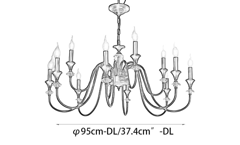 Vintage Iron Scroll Chandelier - Cueteks