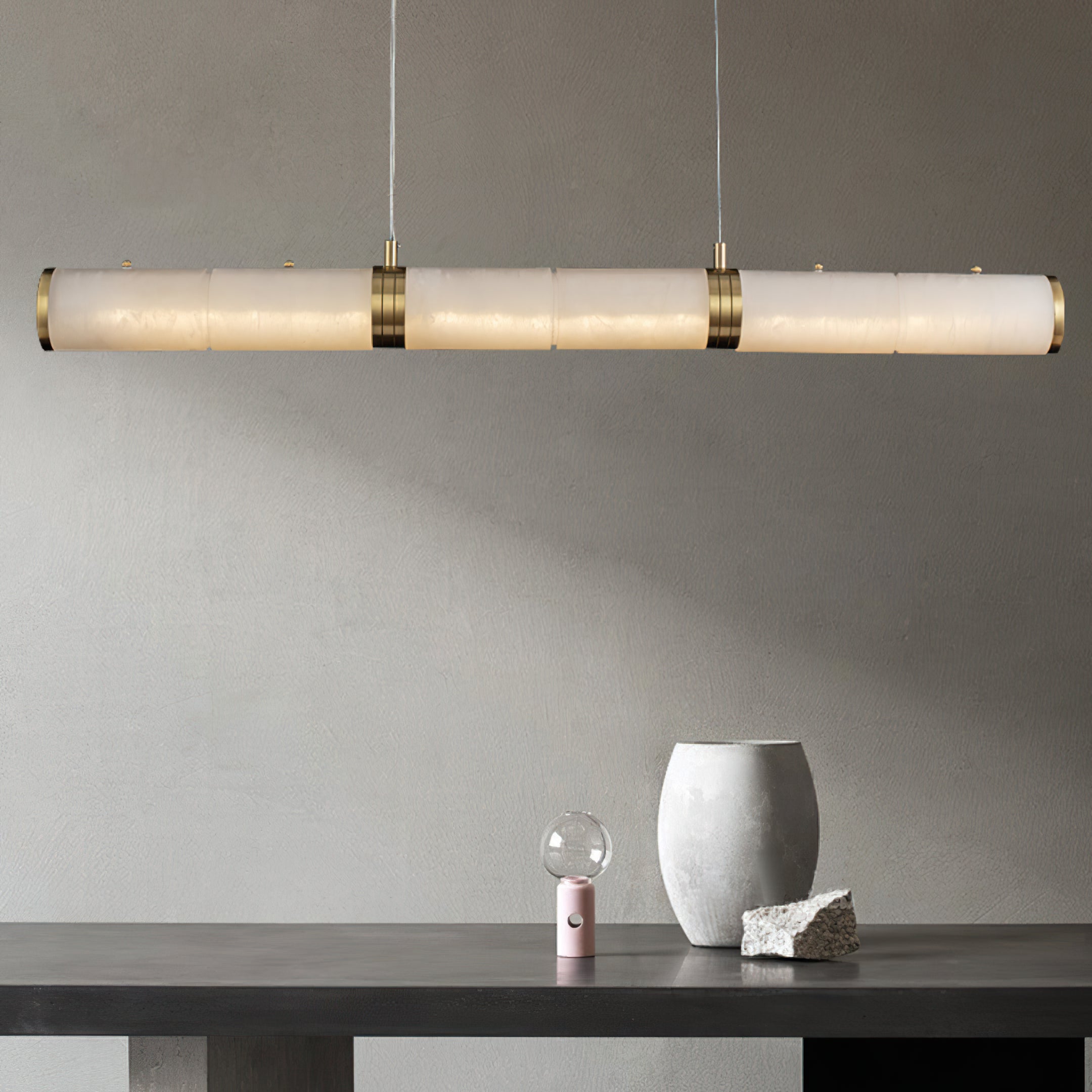 Alabaster Column Linear Chandelier - Cueteks