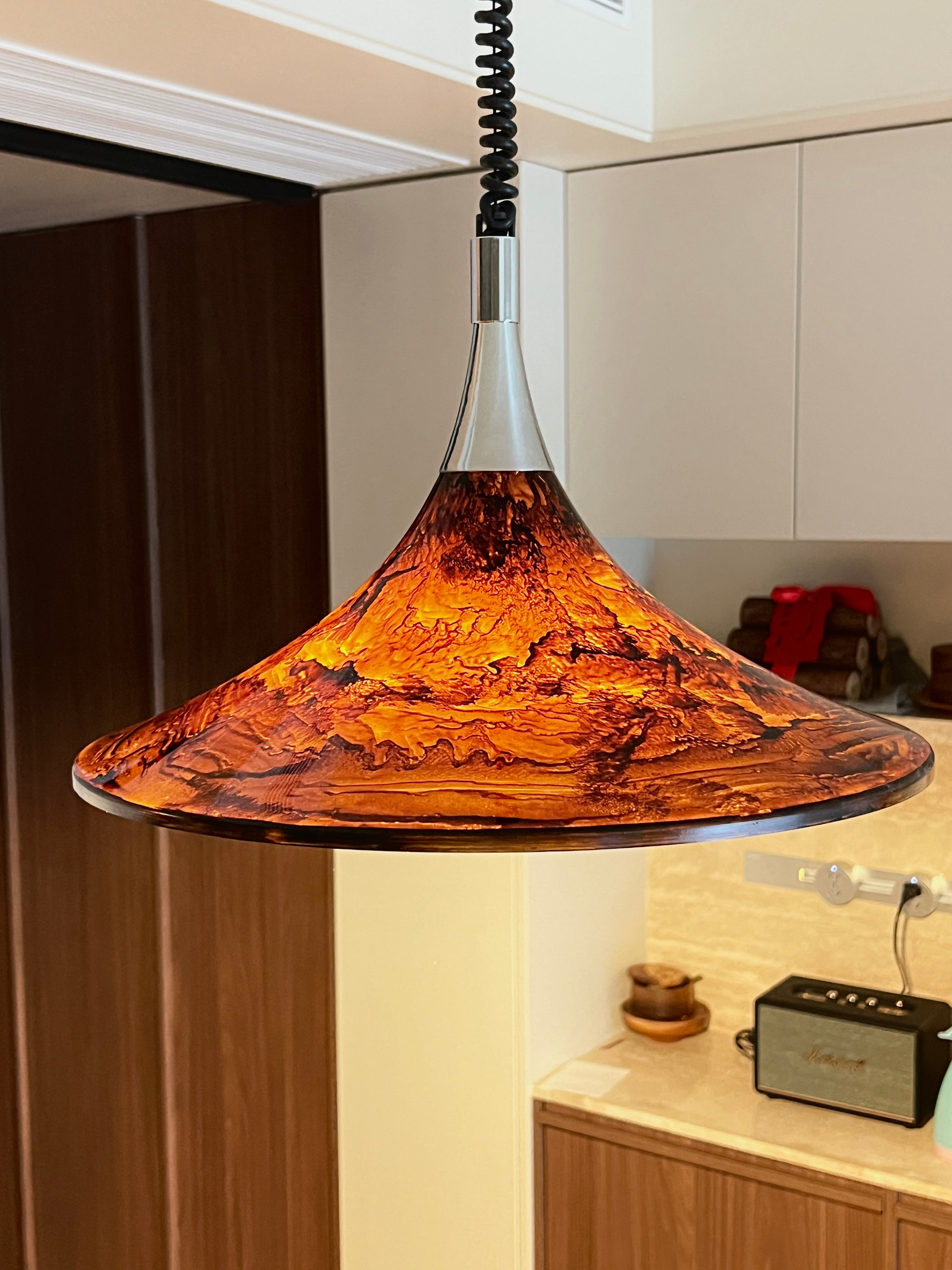 Vintage painted adjustable Pendant Light - Cueteks