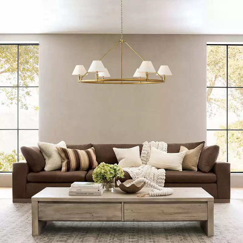 Black Metal Ring Chandelier with Cone Shades - Cueteks