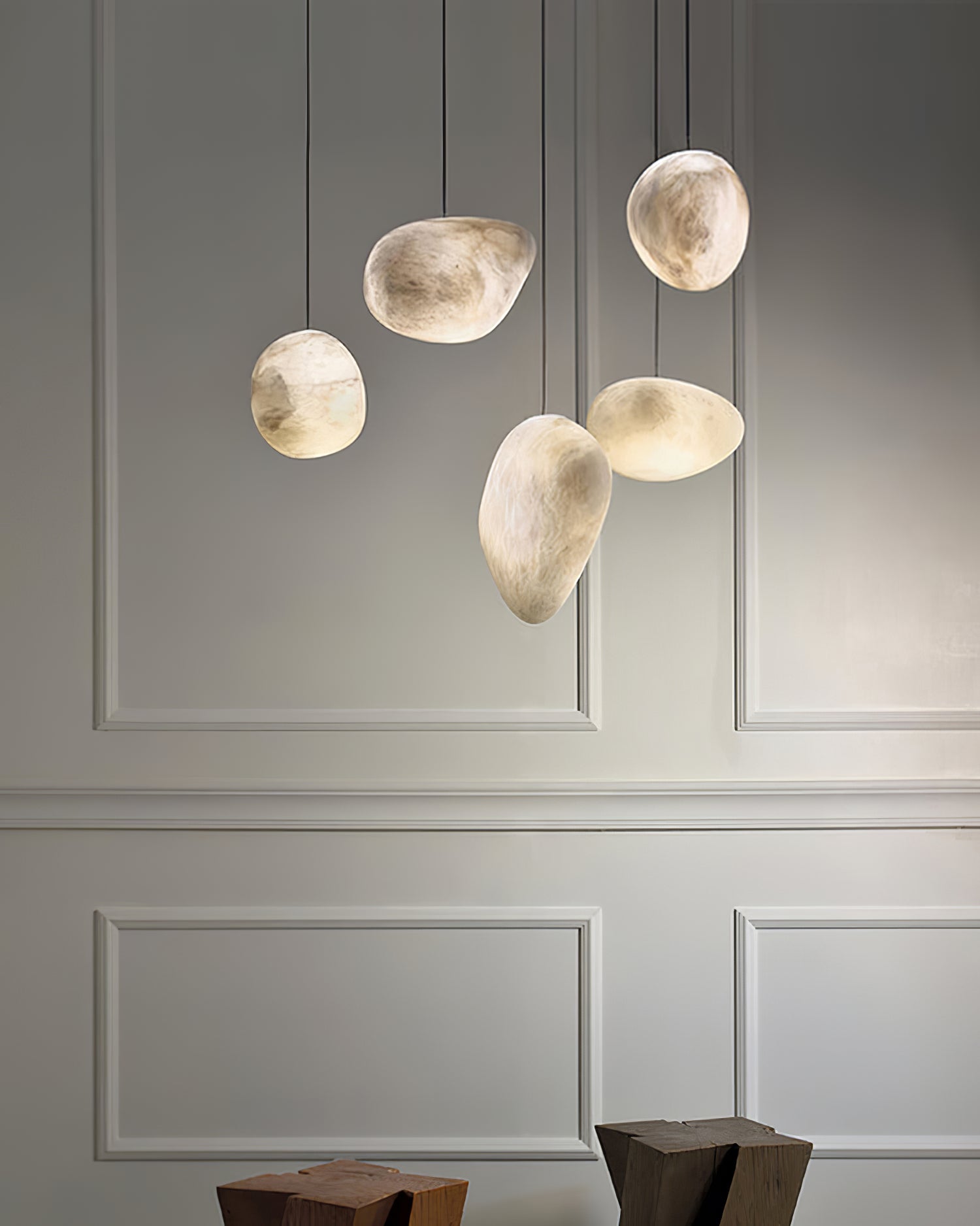 Pebble Alabaster Pendant Light - Cueteks