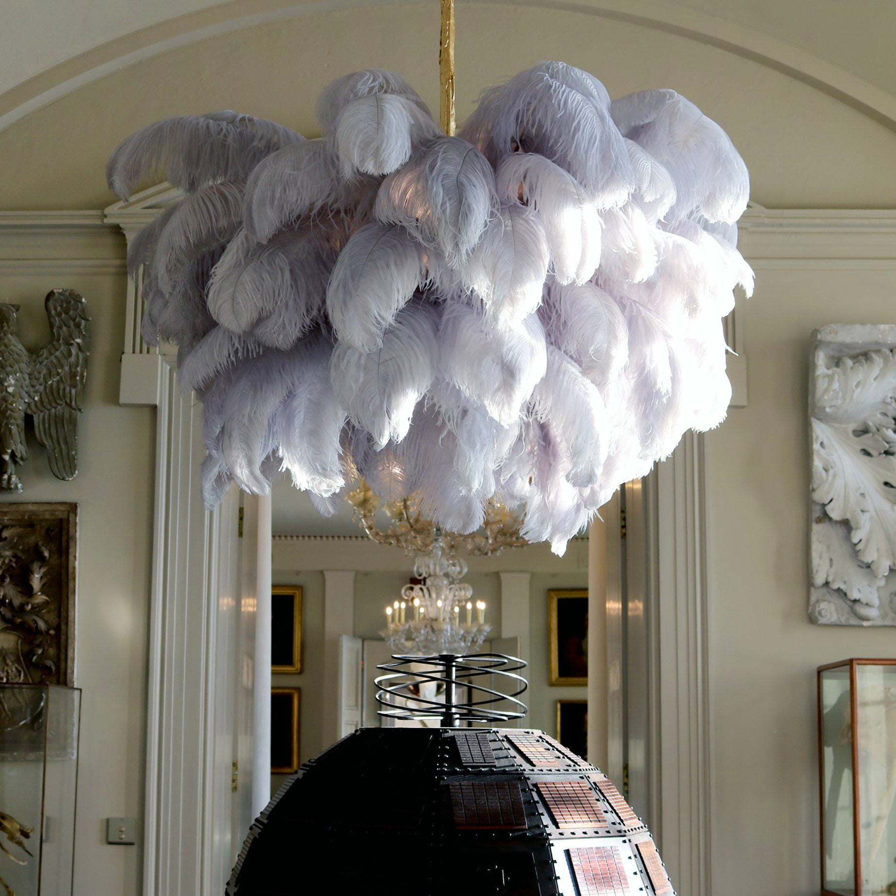 Colorful Ostrich Feather Chandelier - Cueteks